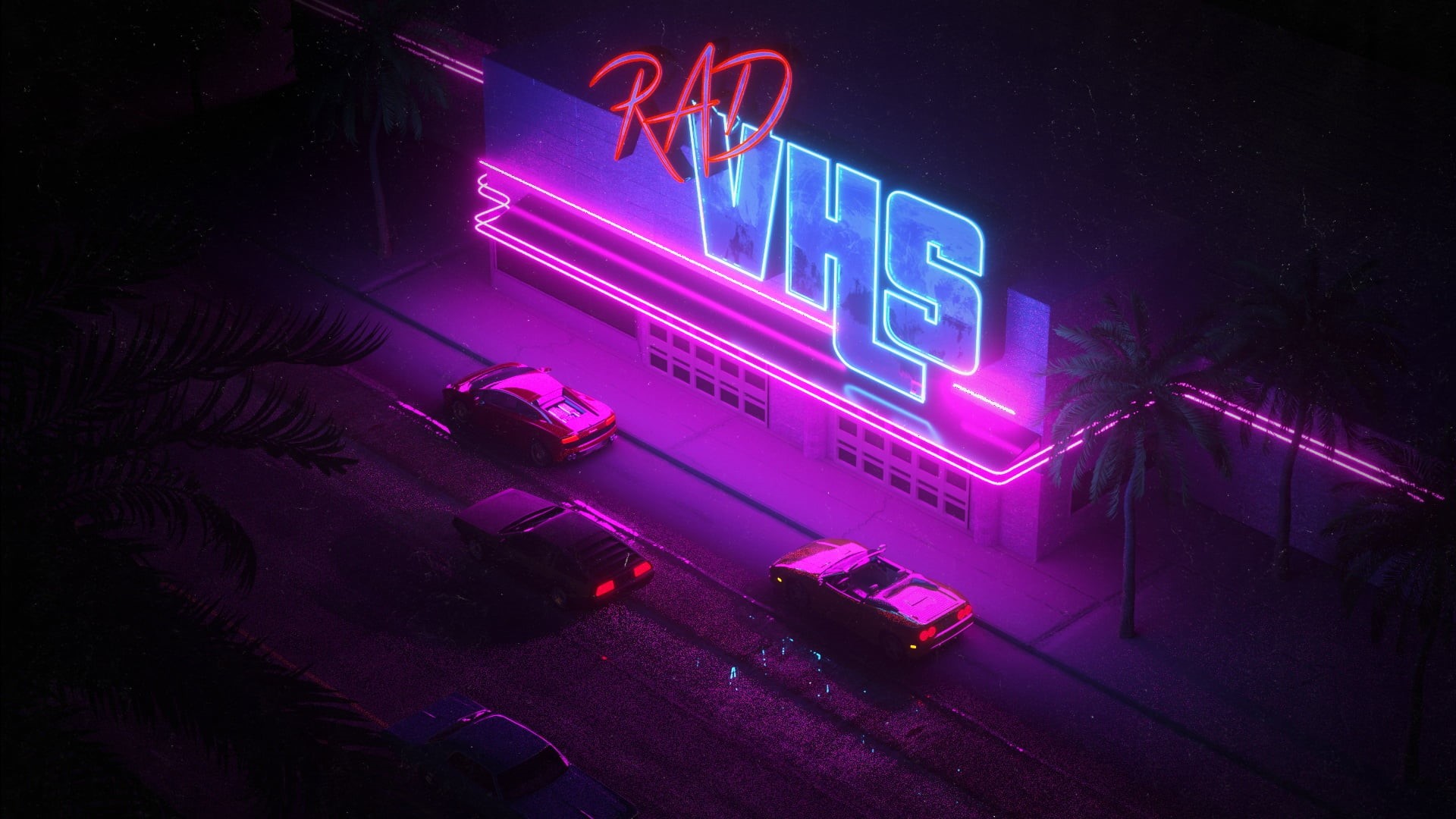 Neon, Illustration, DeLorean, by Trey Trimble, Art, VHS, Futuresynth, Machine, Night, Sintav, New Retro Wave, DMC-12, Style, Outrun, Retrowave, Corvette, HD Wallpaper