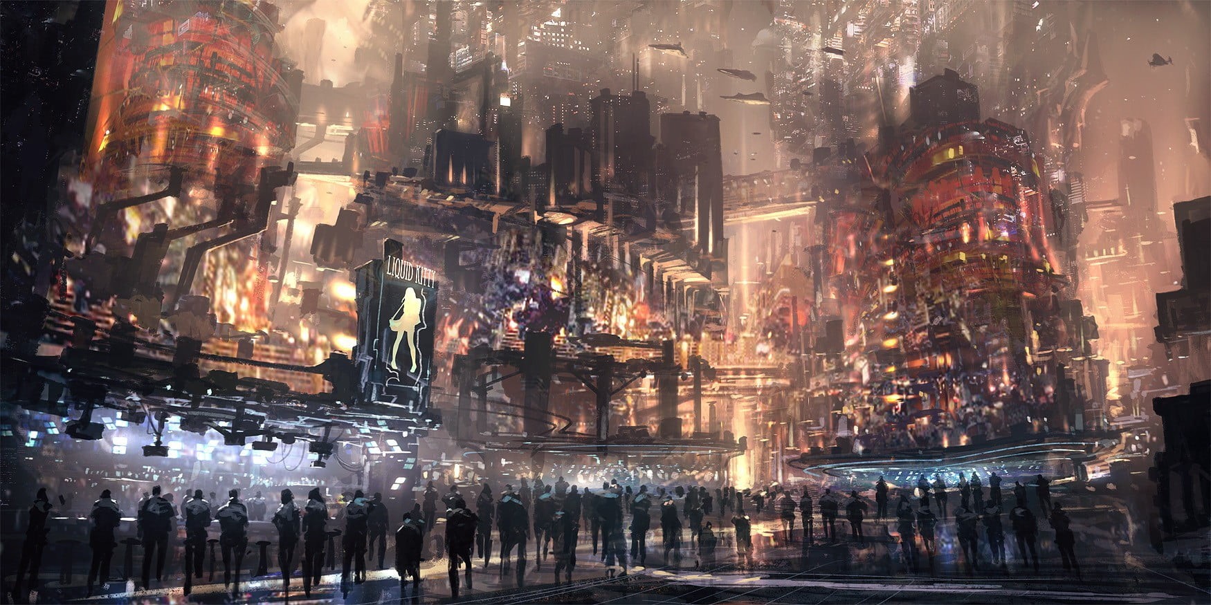 travel destinations, science fiction, building exterior, built structure, architecture, animated, skyscraper, outdoors, futuristic city, no people, cityscape, HD Wallpaper