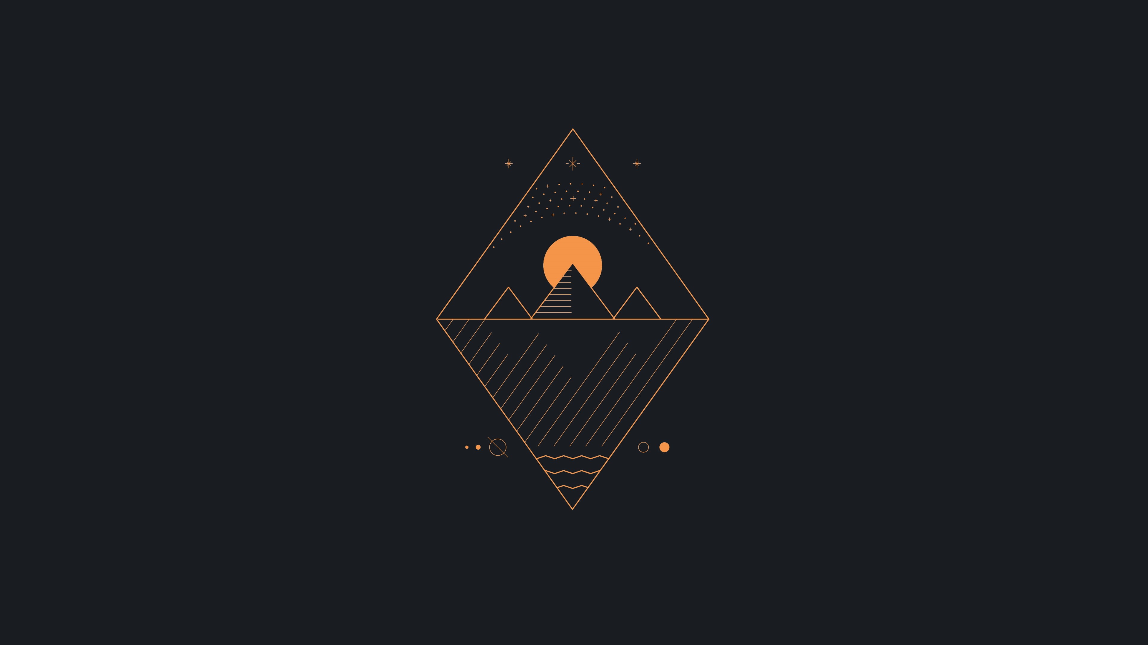 simple background, orange, minimalism, 4K, abstract, HD Wallpaper