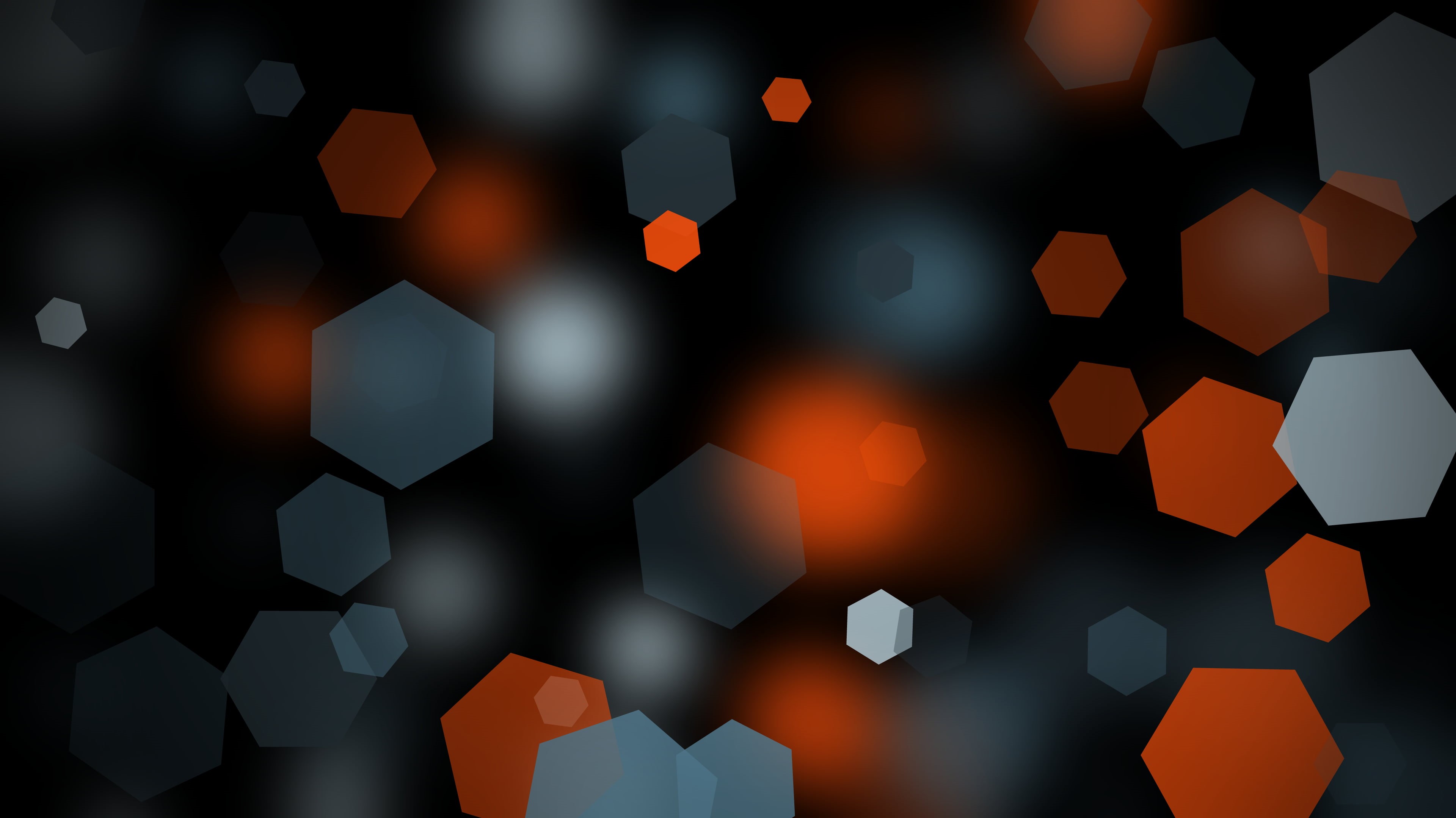 abstract, modern, vector, gray, no people, digital art, pattern, black Color, creativity, space, indoors, hexagonal, depth of field, white, glowing, silver colored, HD Wallpaper