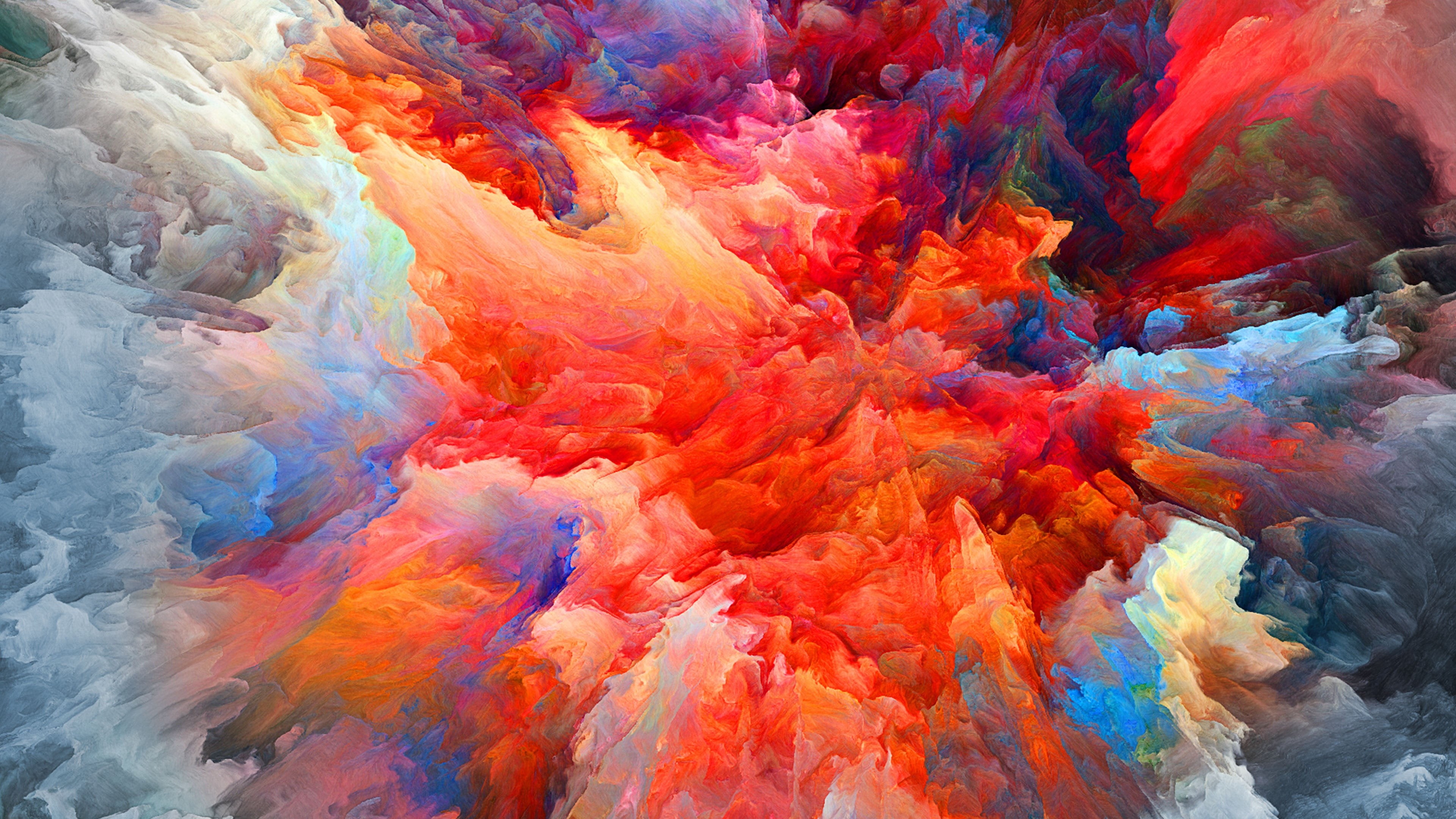 paint, art, 4K, sky, modern art, colors, painting, HD Wallpaper