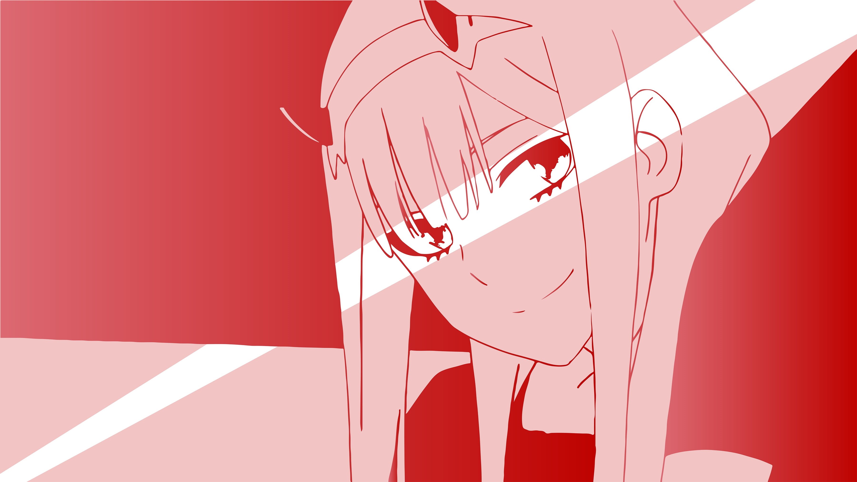 red, 2K, Darling in the FranXX, Zero Two (Darling in the FranXX), built structure, architecture, wall - building feature, no people, shadow, anime, sunlight, HD Wallpaper