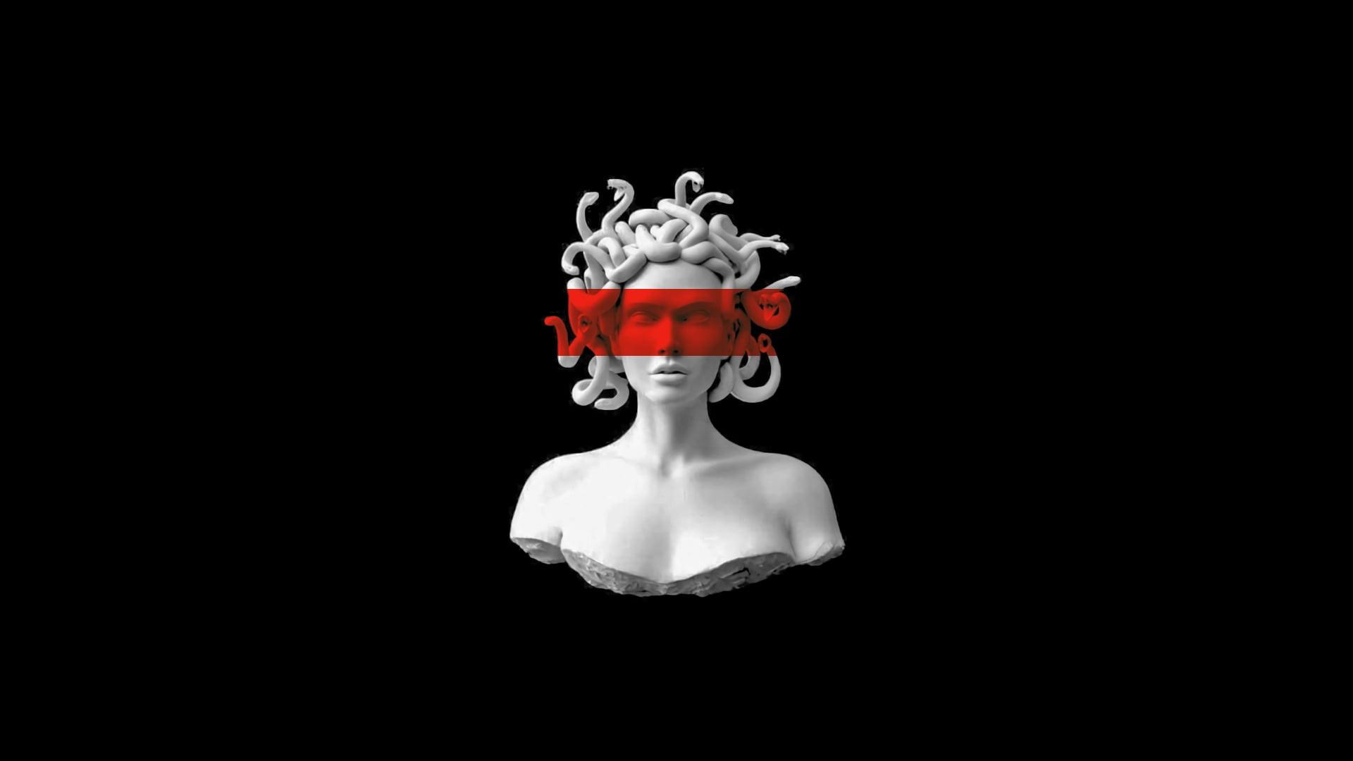 3D Abstract, minimalism, 1080P, black, Medusa, abstract, HD Wallpaper