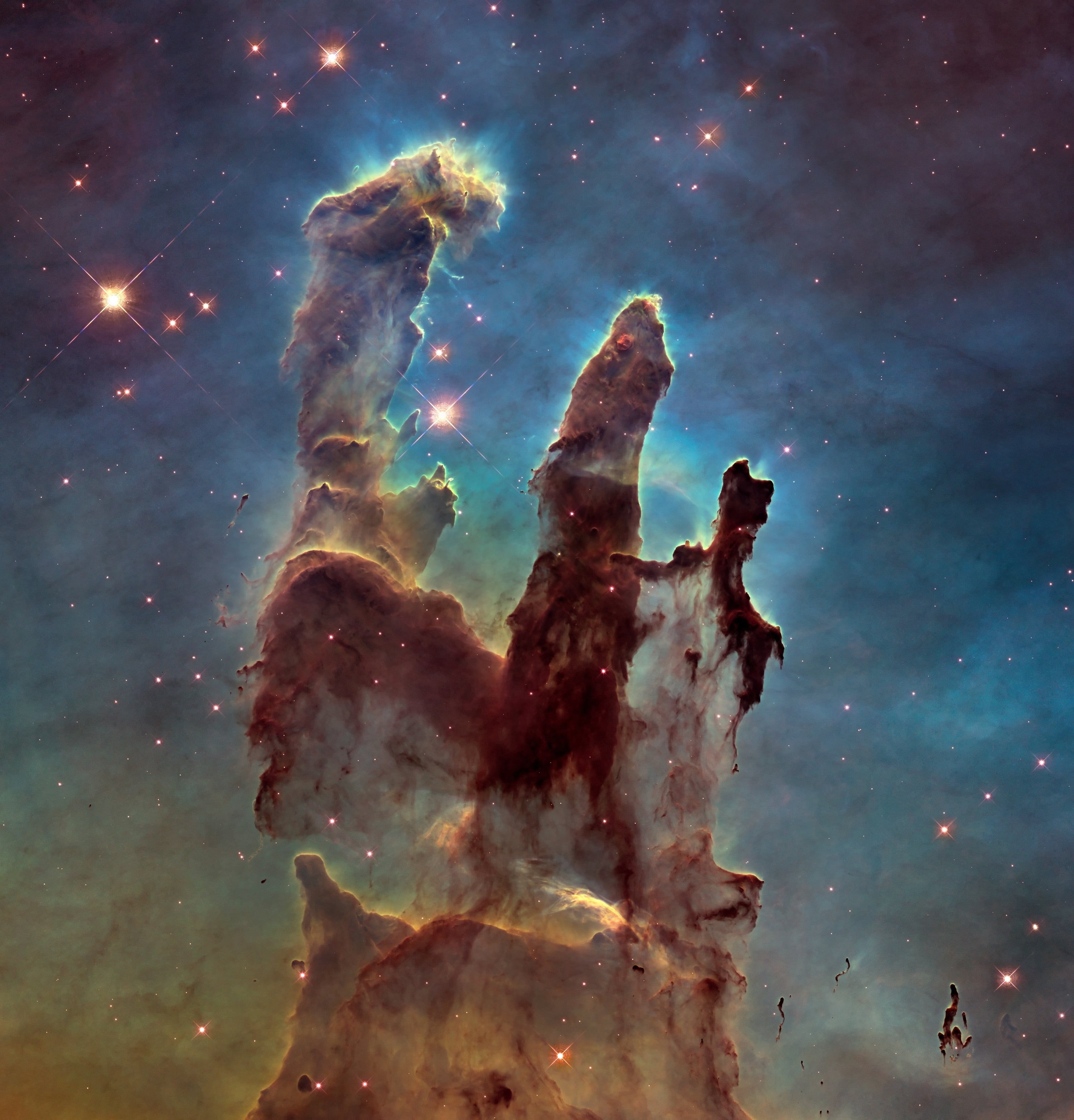 motion, space, telescope, ngc 6611, smoke - physical structure, dust, spooky, outdoors, star - space, eagle nebula, galaxy, cosmos, messier 16, illuminated, Phone HD Wallpaper
