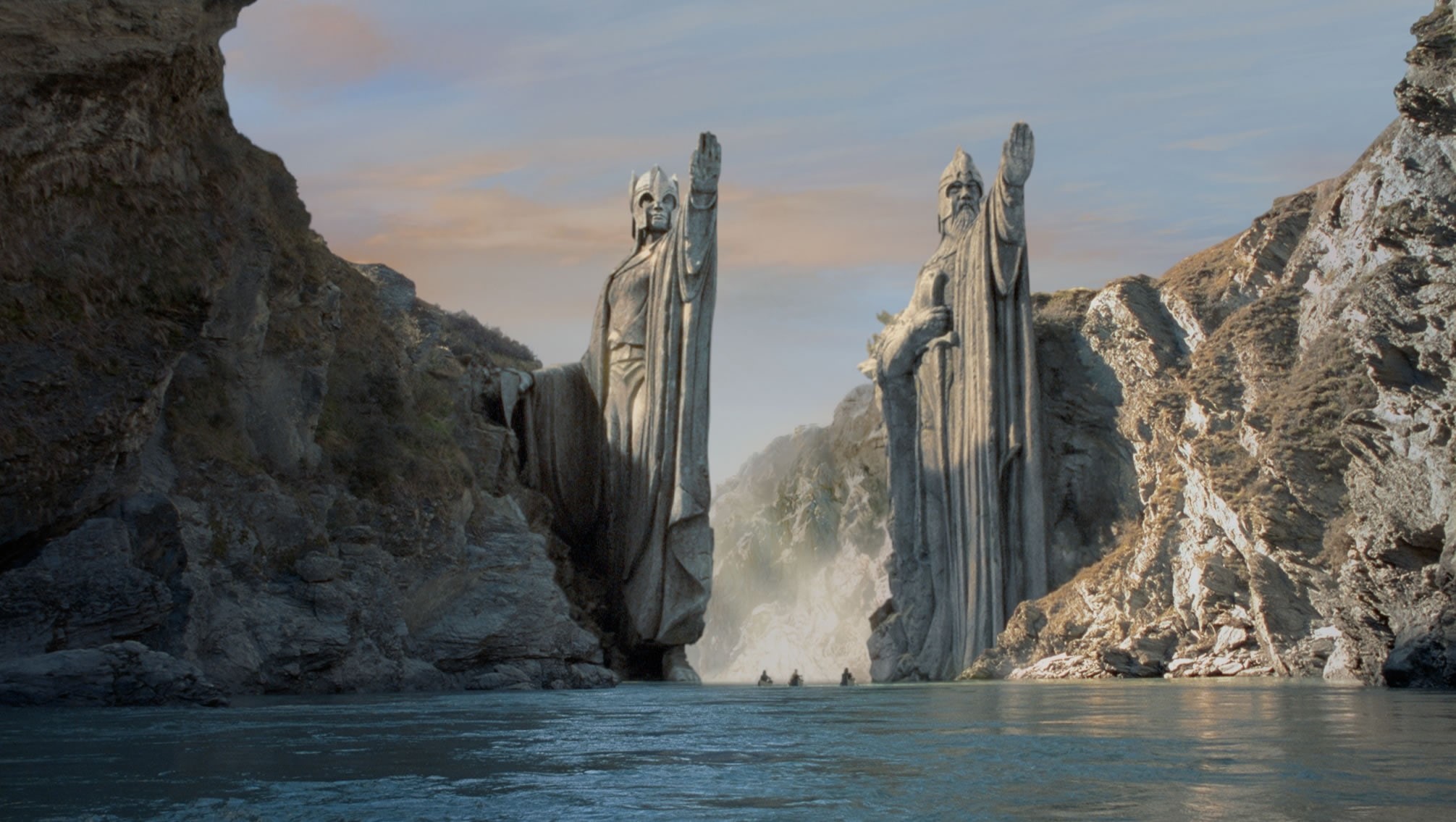 x, statues, entertainment, argonath, art, 1080P, movies, tolkien, rings, hd, lord, The Lord of the Rings, HD Wallpaper