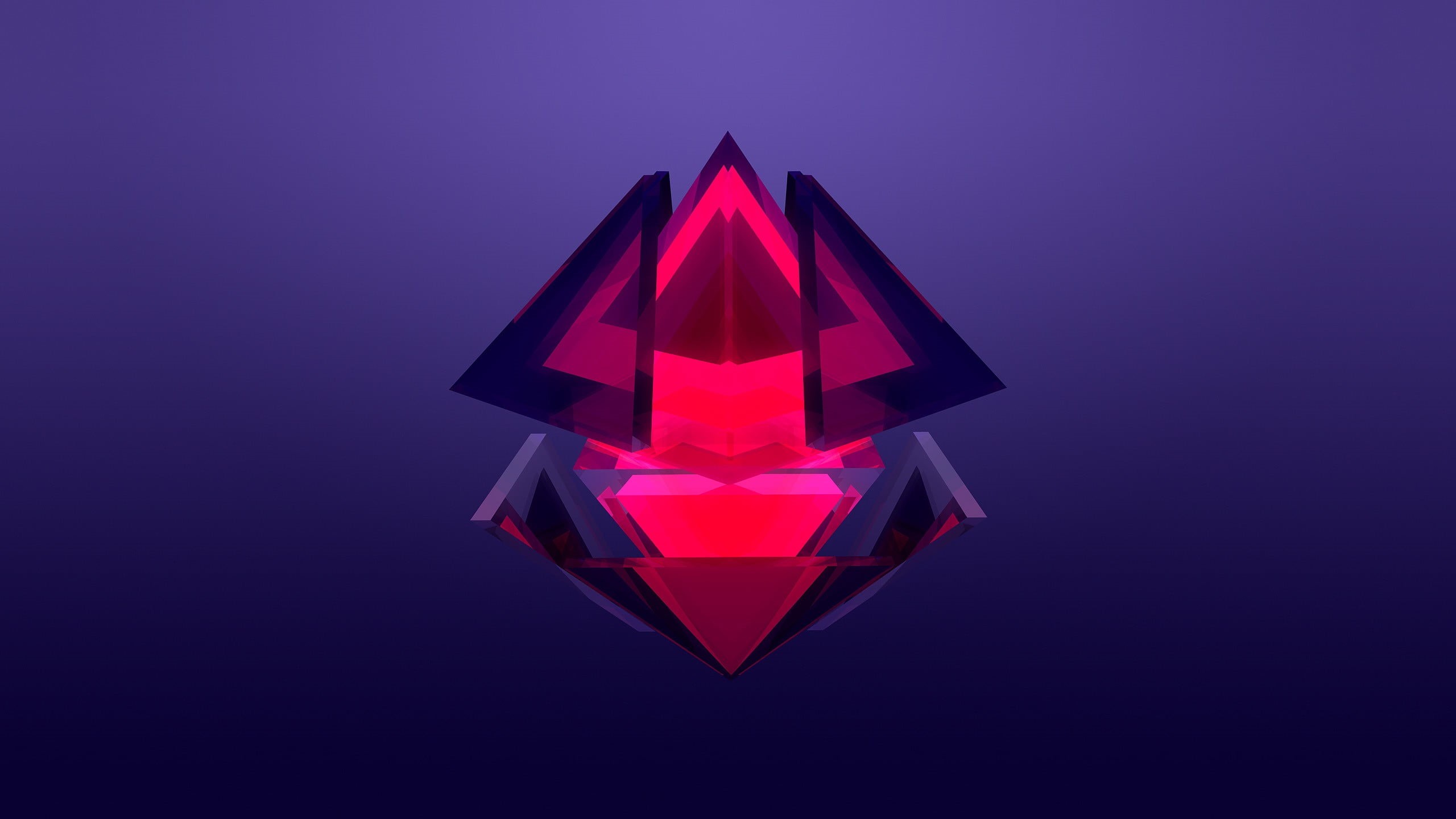 Justin Maller, geometric shape, pink color, luxury, multi colored, blue background, colored background, no people, diamond - gemstone, illuminated, purple, HD Wallpaper