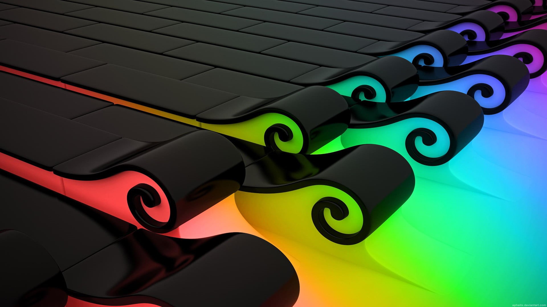 modern, illustration, curve, low angle view, creativity, backgrounds, architecture, black, digital art, colorful, digital, red, close-up, multi colored, HD Wallpaper