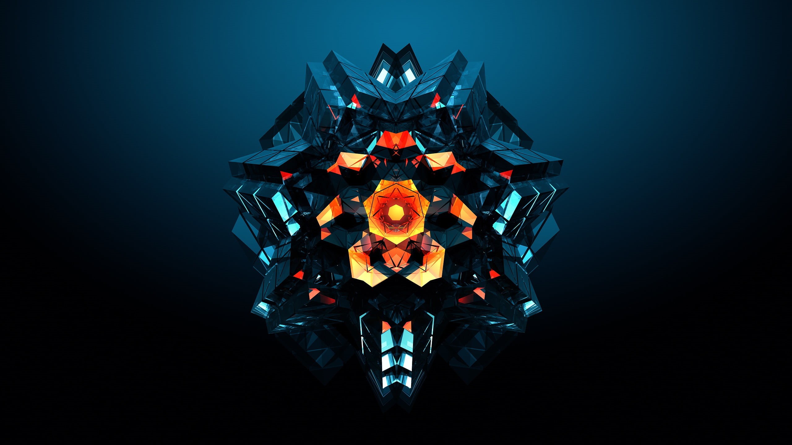 outdoors, red, nature, orange color, celebration, blue, simple background, geometry, art, close-up, digital art, glowing, pattern, backgrounds, computer Graphic, HD Wallpaper