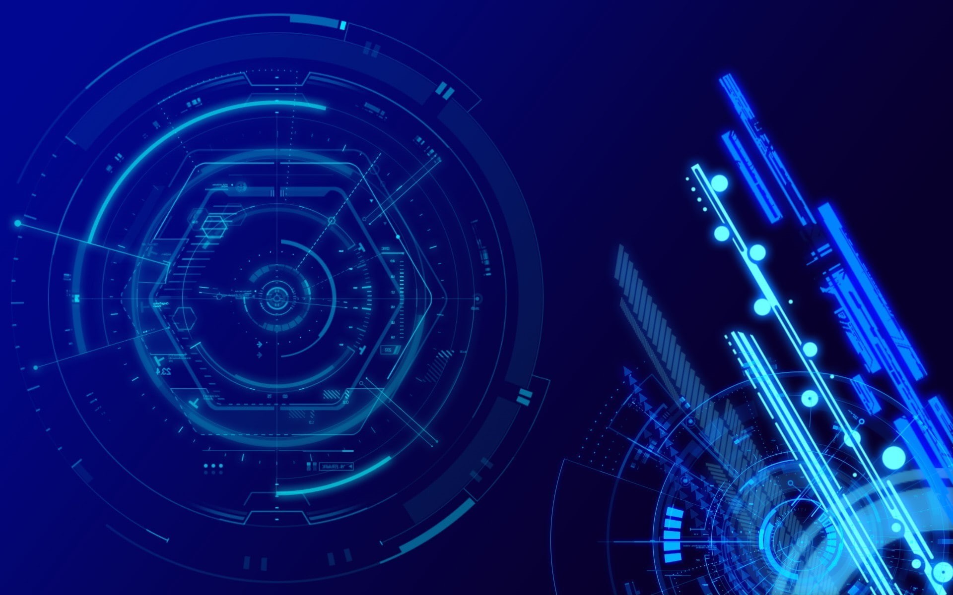 lighting equipment, city, blue, technology, light - natural phenomenon, circle, night, computer equipment, abstract, architecture, backgrounds, data, glowing, HD Wallpaper