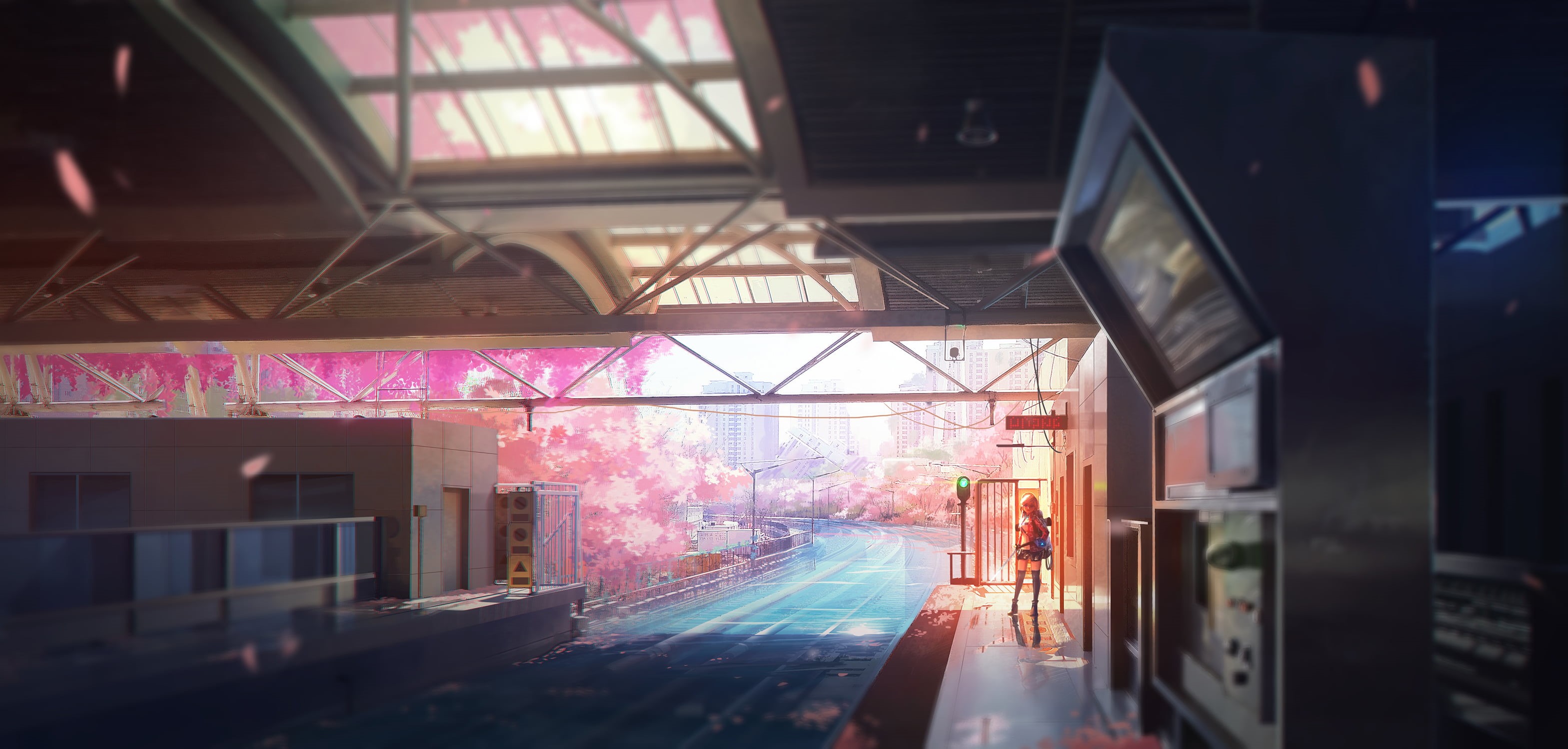 modern, concept art, digital, building, environment, anime girls, warrior girls, artwork, weapon, women, 2K, landscape, drawing, city, digital art, digital painting, HD Wallpaper