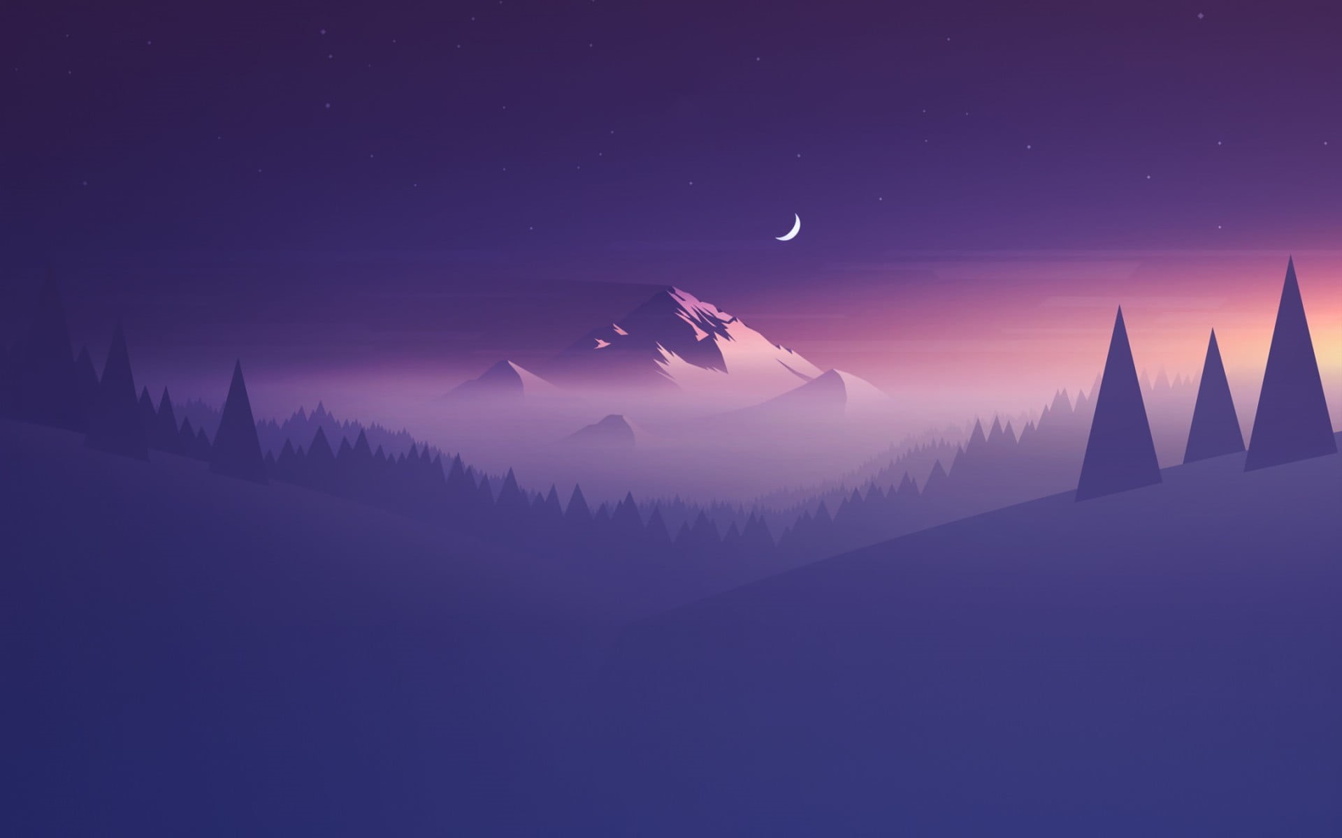 snow, sun, dark, covered, sky, no people, tranquil Scene, astronomy, night, star Shape, landscape, winter, purple, environment, outdoors, fog, HD Wallpaper