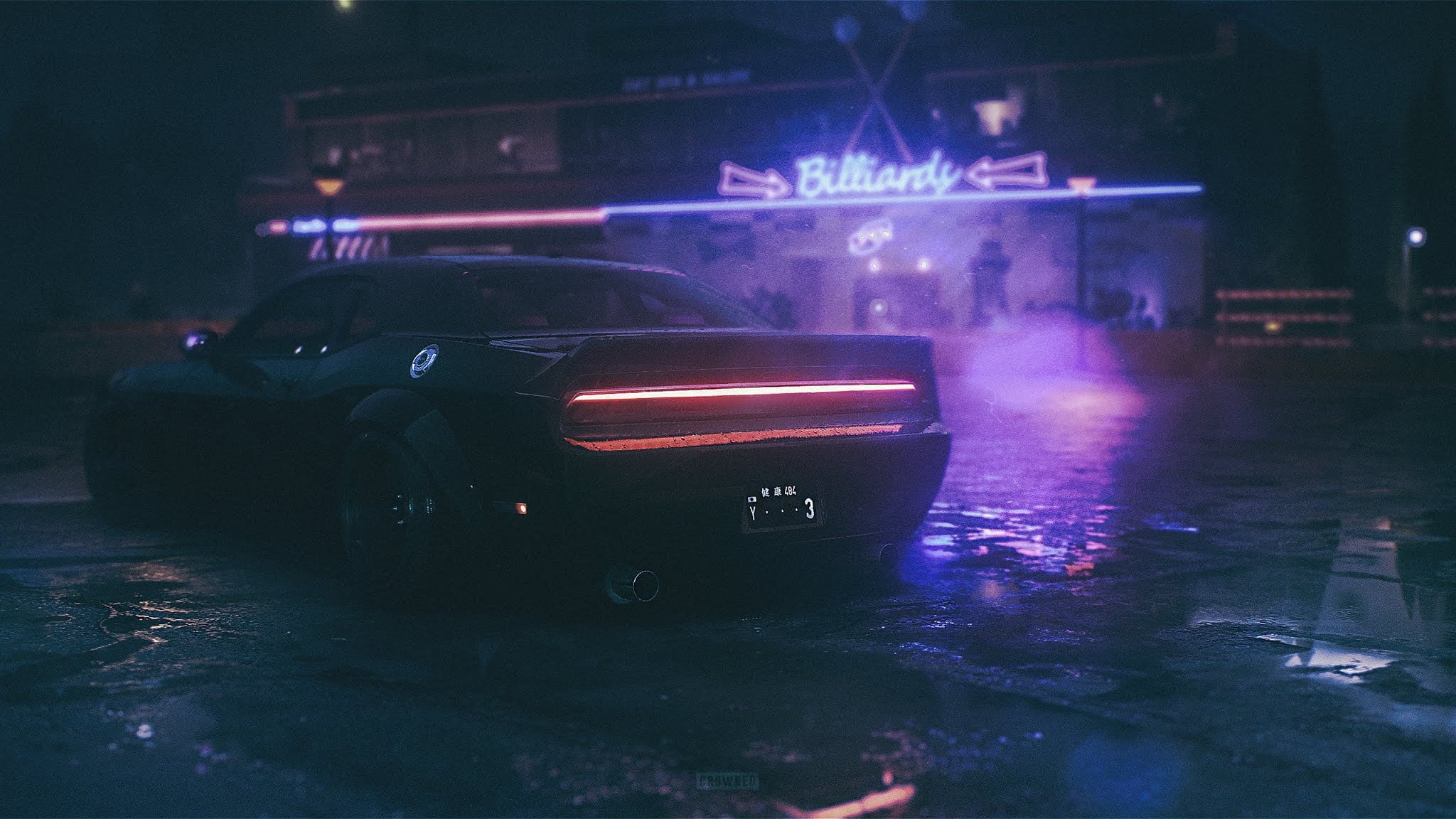 1080P, car, vaporwave, HD Wallpaper