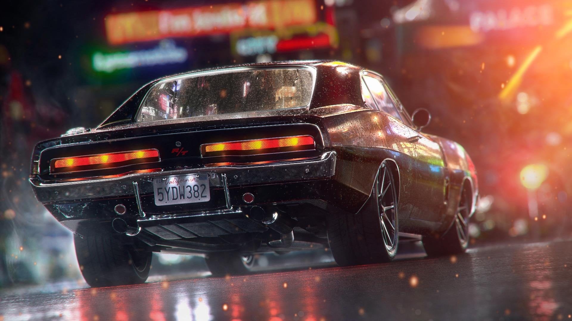 night, toy, 1080P, car, silver colored, city, close-up, digital art, wet, land vehicle, artwork, reflection, Dodge Charger 1970 R/T, no people, tail light, HD Wallpaper