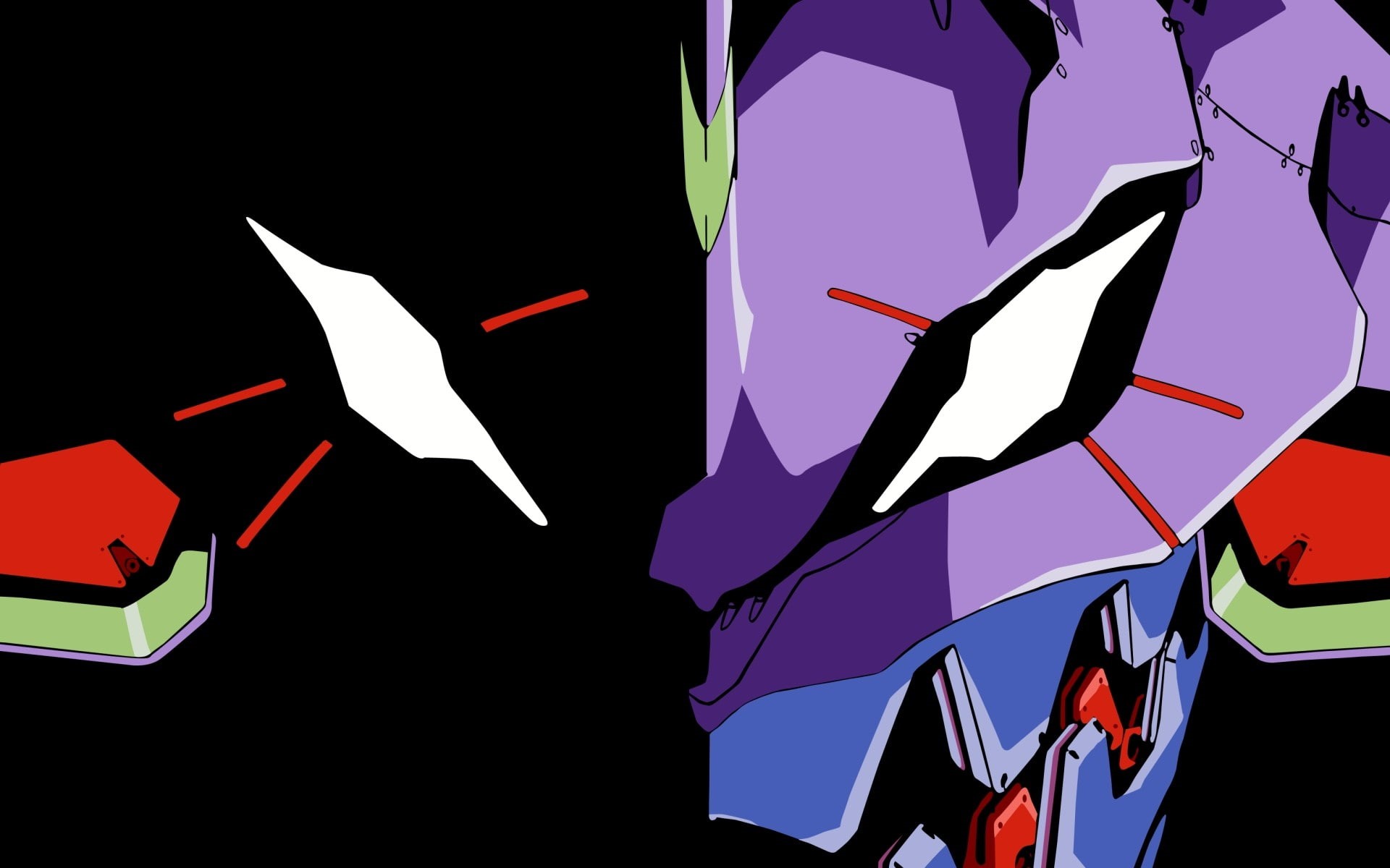 representation, blue, low angle view, sky, communication, Neon Genesis Evangelion, no people, nature, sunlight, illuminated, close-up, silhouette, EVA Unit 01, HD Wallpaper