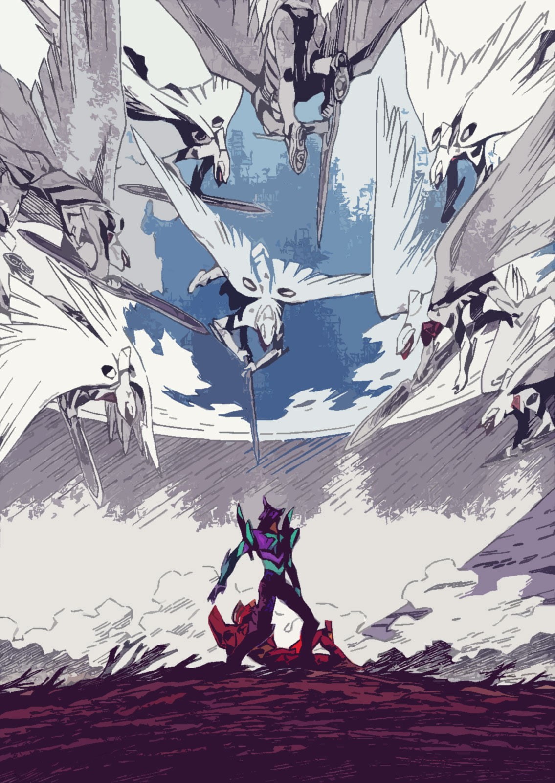 EVA Unit 01, Neon Genesis Evangelion, EVA Unit 02, 720P, EVA Series, Phone HD Wallpaper