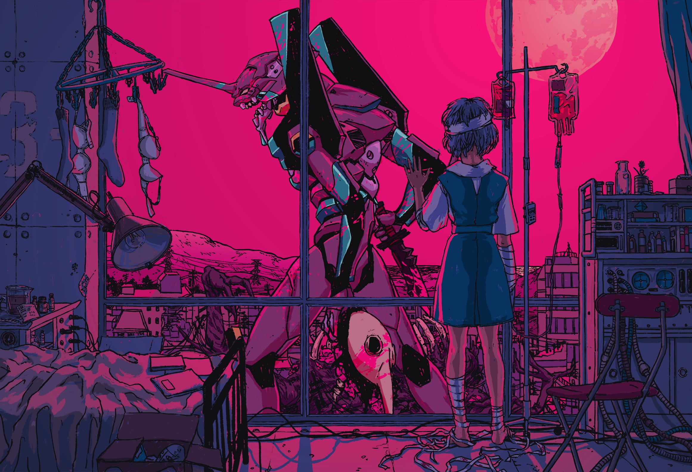 Evangelion, Neon Genesis Evangelion, 1080P, Sachiel (Neon Genesis Evengelion), Evangelion Unit-01, Rei Ayanami, HD Wallpaper