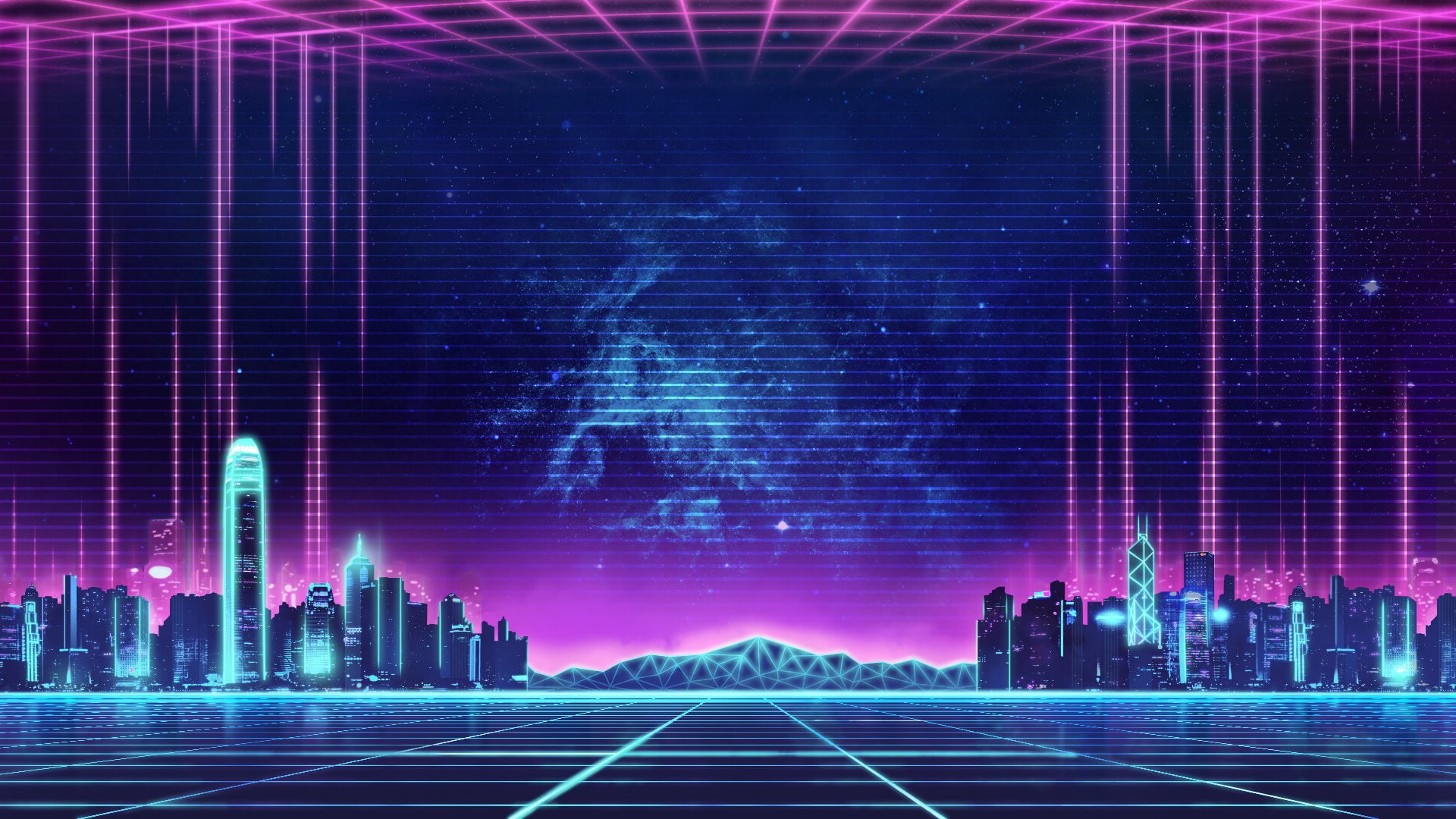 EVGA, 1080P, city, synthwave, HD Wallpaper