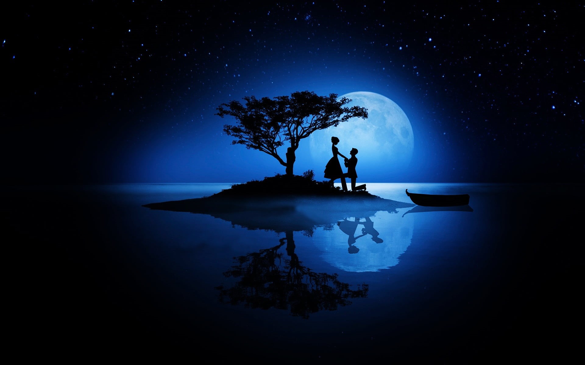 milky Way, beauty In Nature, romance, tranquility, artwork, plant, back Lit, standing, stars, 1080P, love, scenics - nature, astronomy, light - Natural Phenomenon, HD Wallpaper