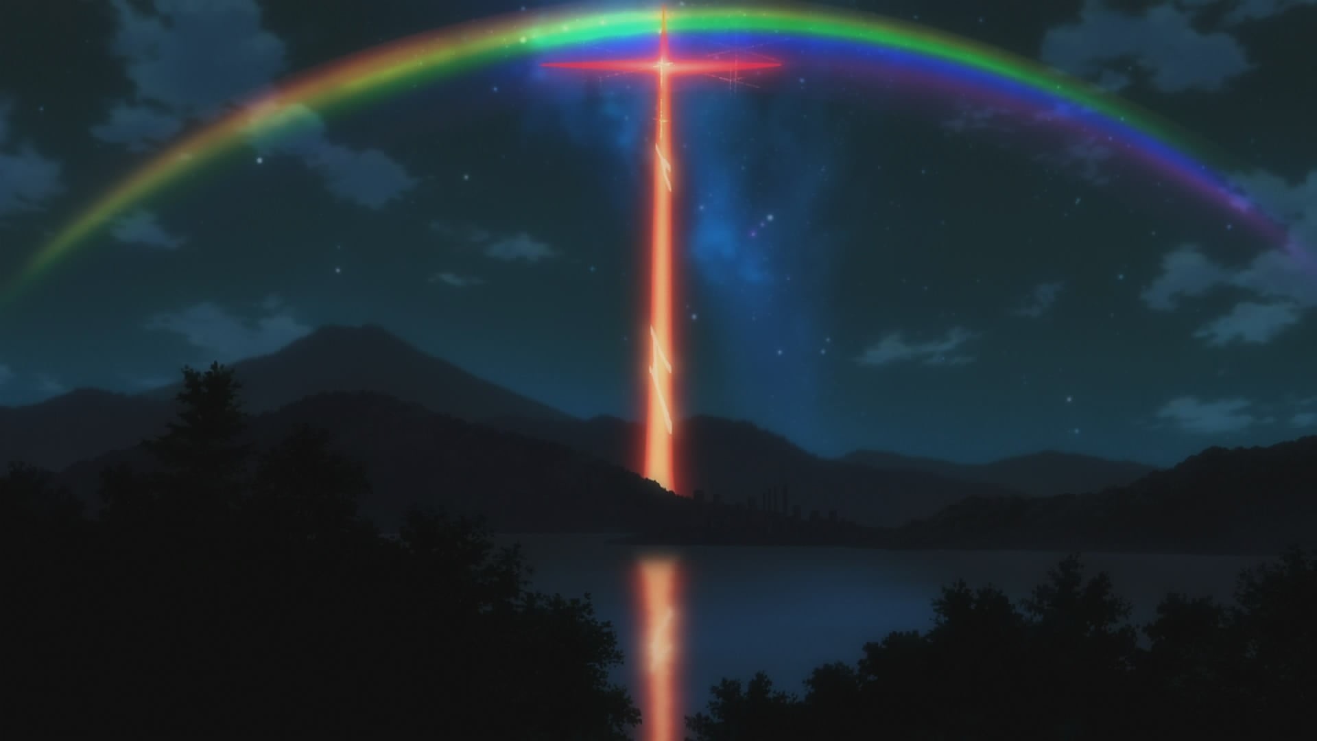 tranquil scene, star - space, Neon Genesis Evangelion, natural phenomenon, scenics - nature, no people, tranquility, idyllic, outdoors, 1080P, space, cloud - sky, HD Wallpaper