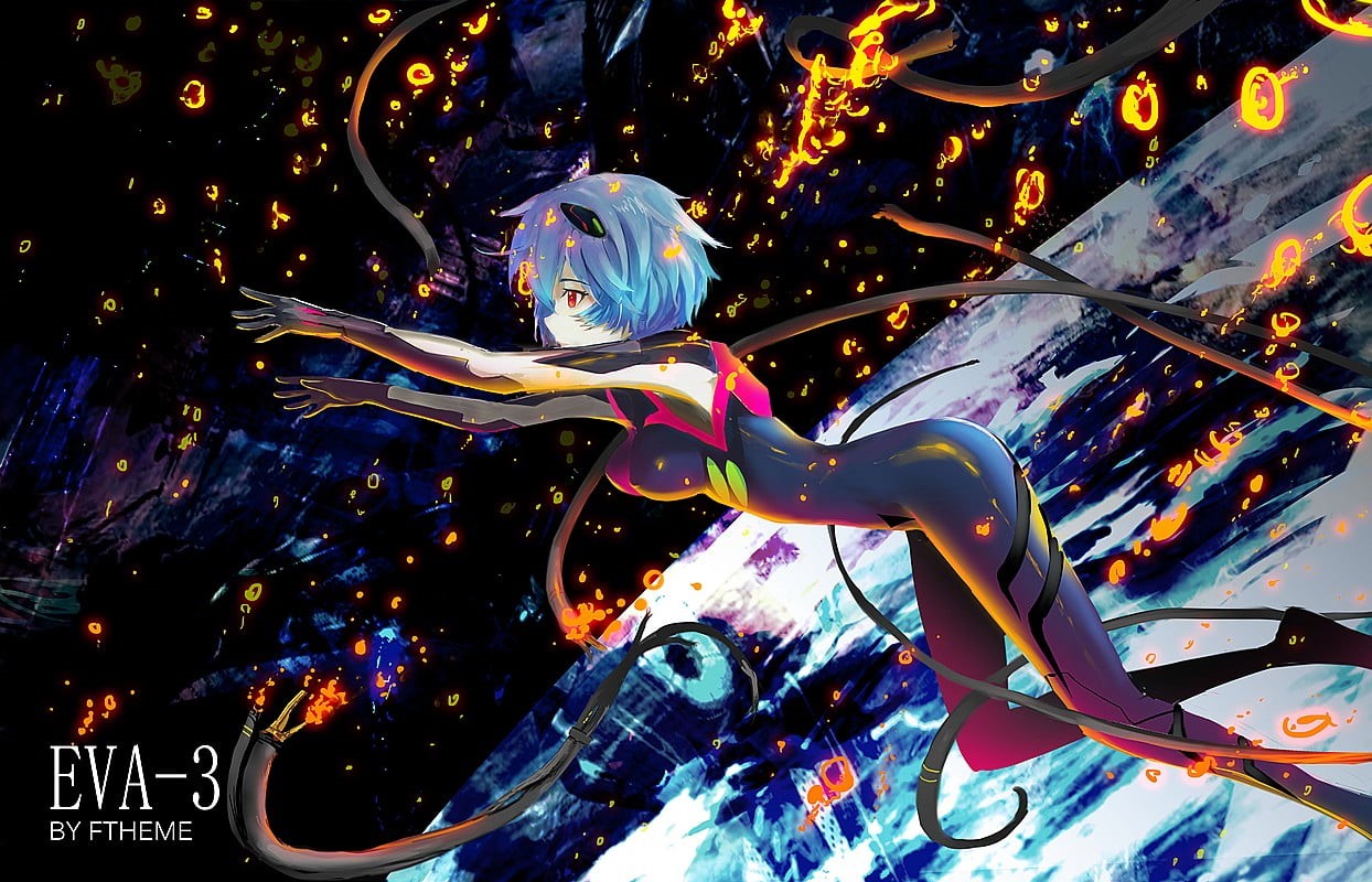 Neon Genesis Evangelion, Ayanami Rei, creativity, close-up, indoors, no people, abstract, design, craft, multi colored, nature, pattern, water, full frame, HD Wallpaper