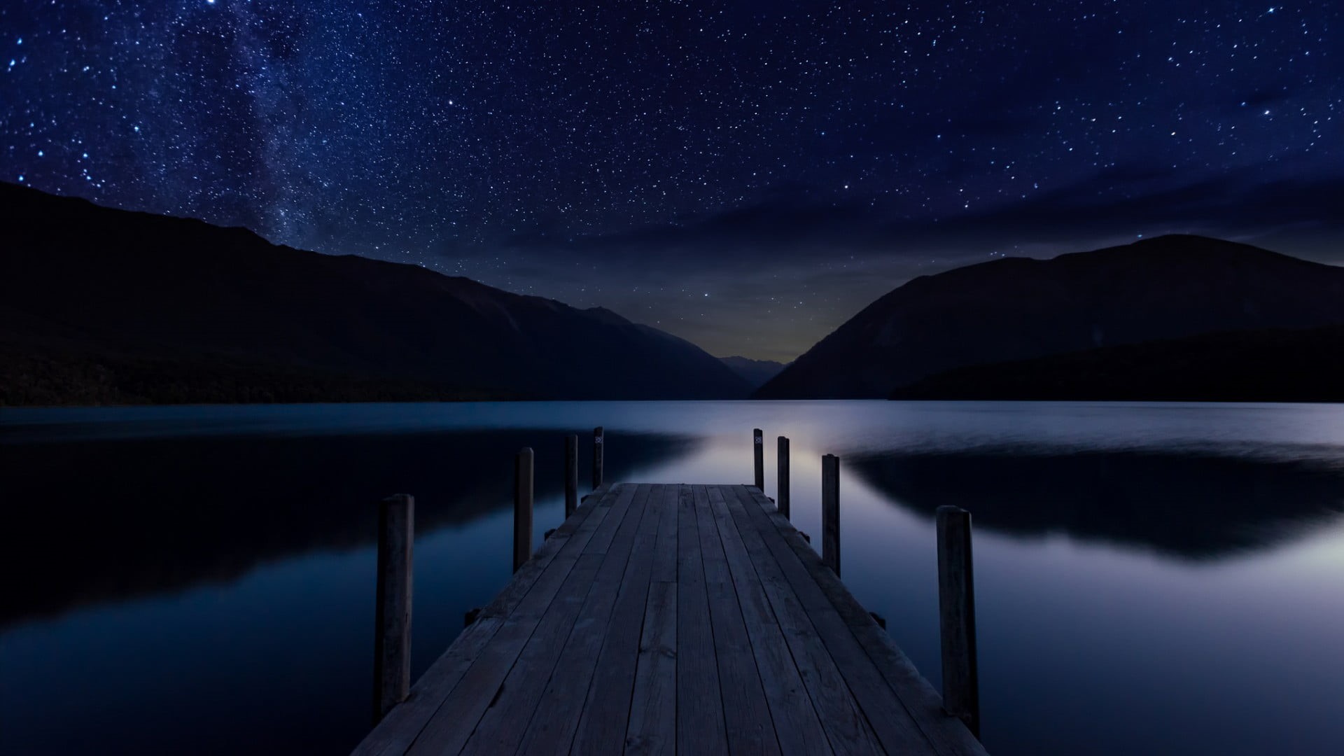 tranquil scene, pier, lake, beauty in nature, star, star field, space, reflection, water, space and astronomy, milky way, tranquility, night sky, nature, HD Wallpaper