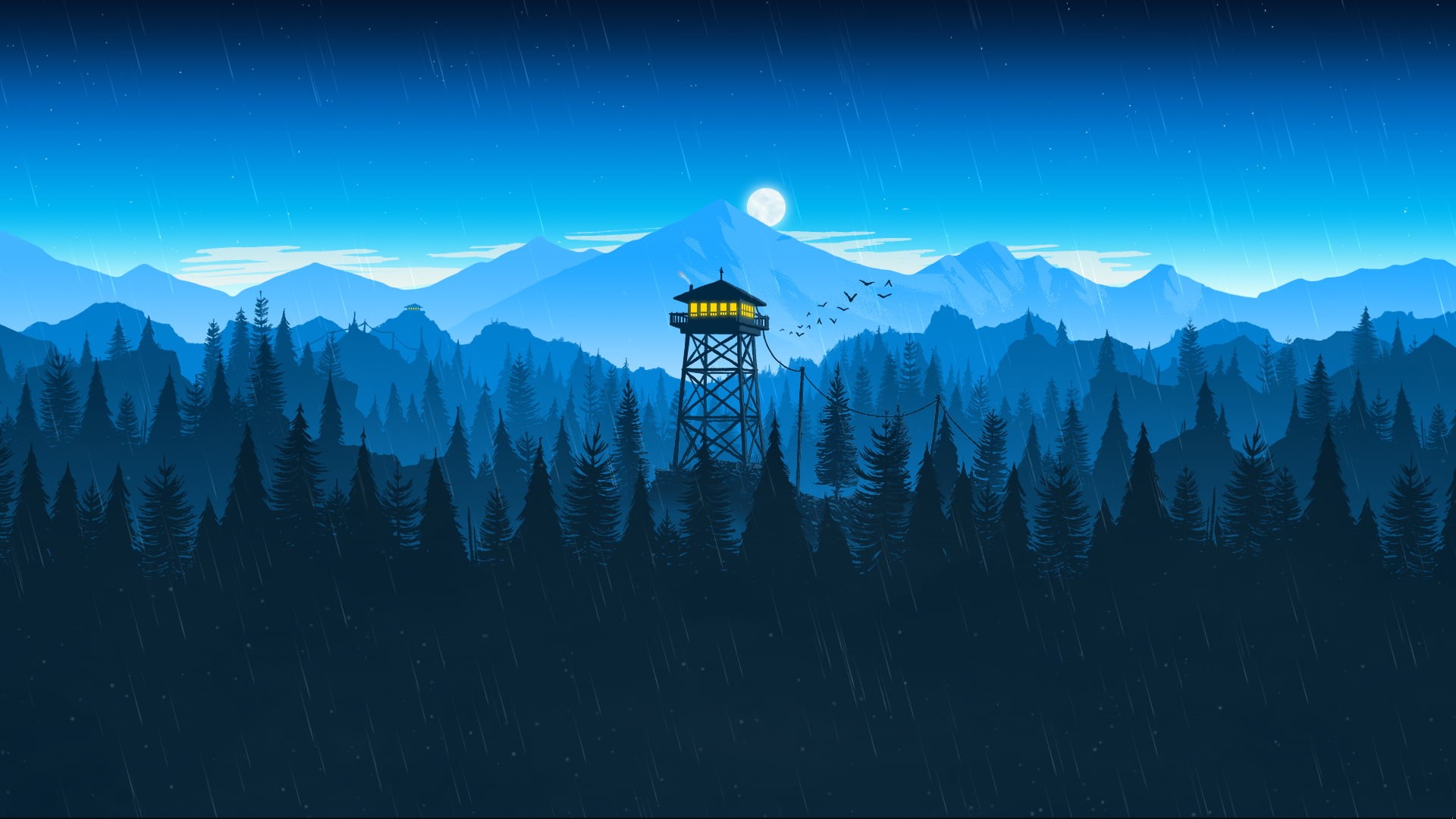 simple, video game art, 1080P, Firewatch, minimalism, HD Wallpaper