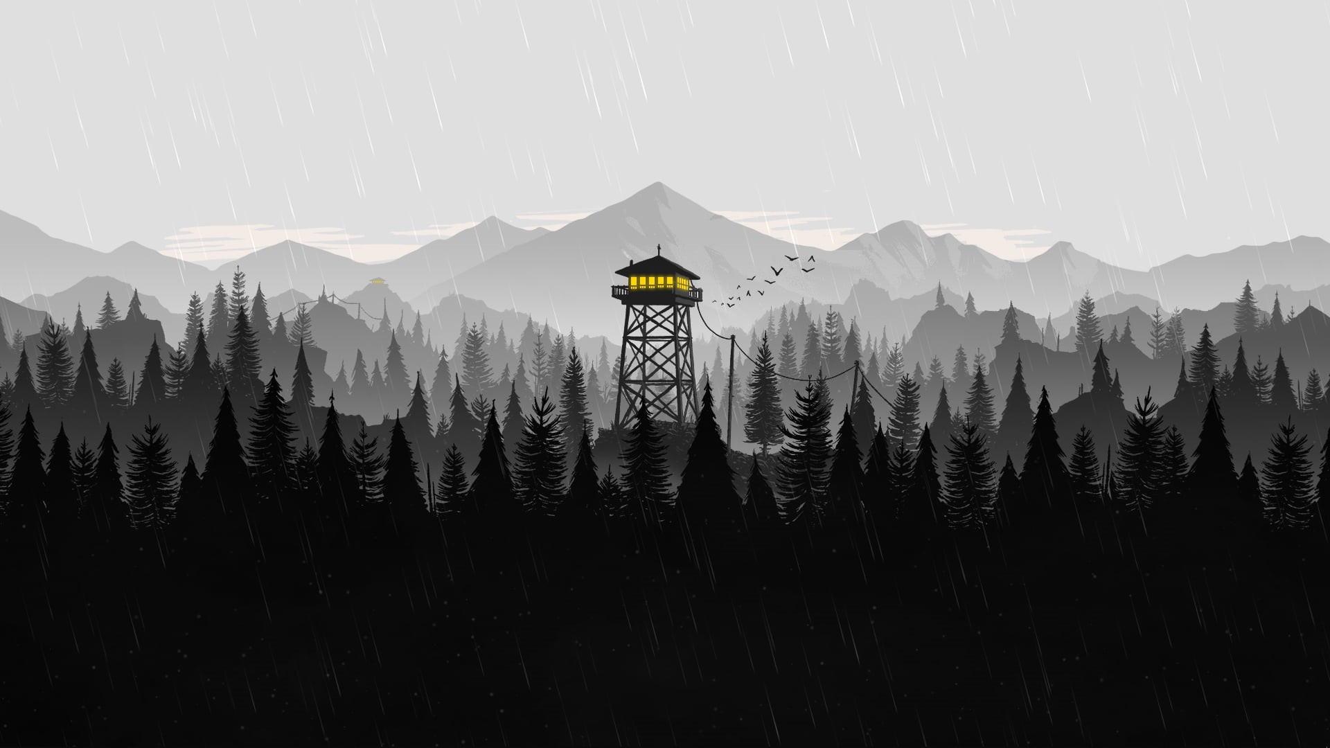 1080P, Firewatch, simple, minimalism, video game art, HD Wallpaper
