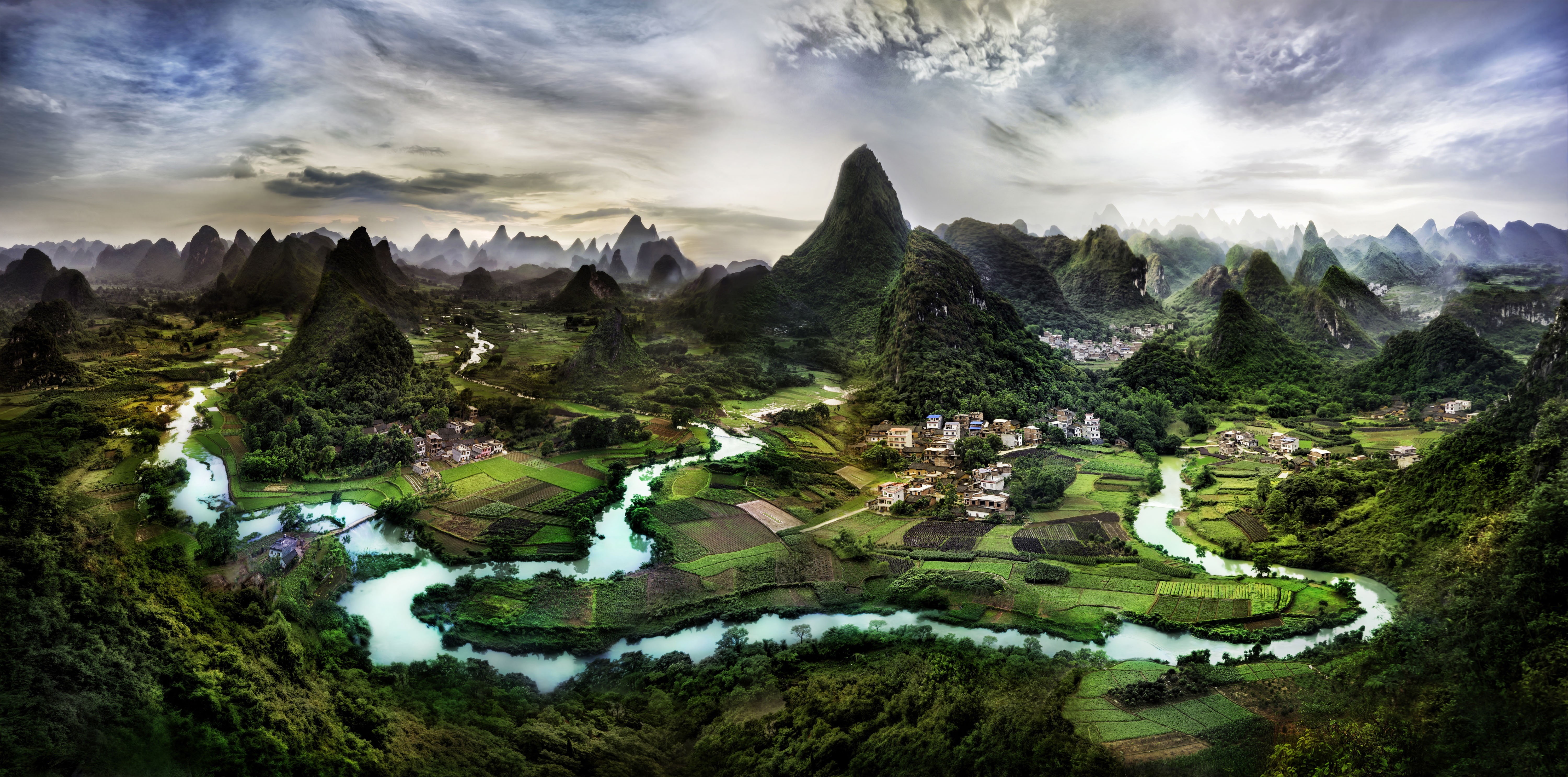 com, village, China, famous Place, guangxi Zhuang Autonomous Region - China, Guilin, your face, nature, li River, landscape, veil, 5K, front, asia, scenics, HD Wallpaper