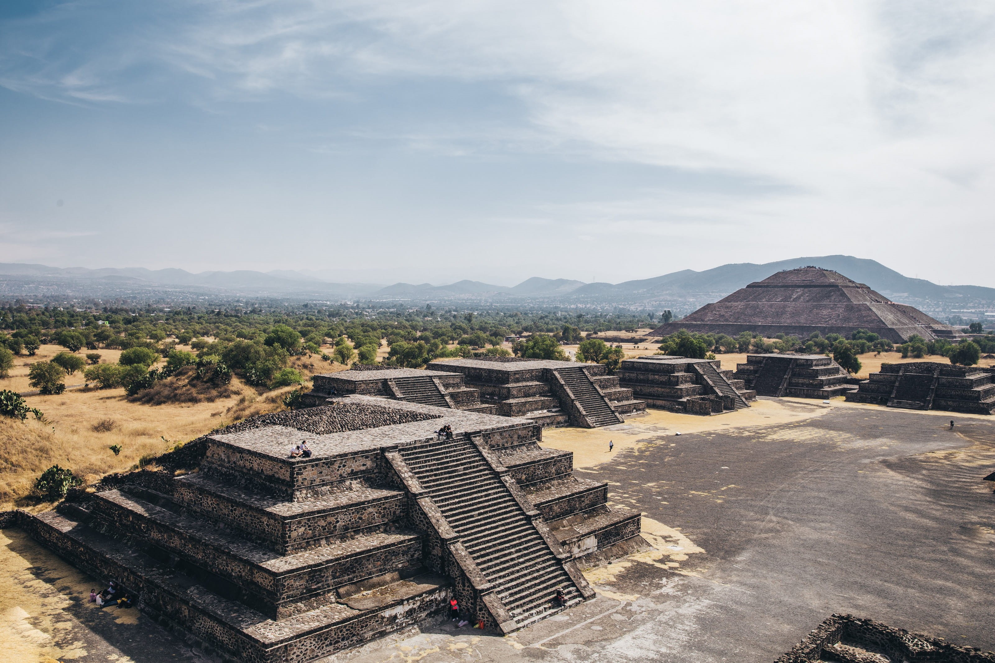 cloud - sky, sky, built structure, vacation, pre-columbian, outdoors, temple, pyramid of the sun, sun, old ruin, distant, prehispanic, cloudy, teotihuacan, HD Wallpaper