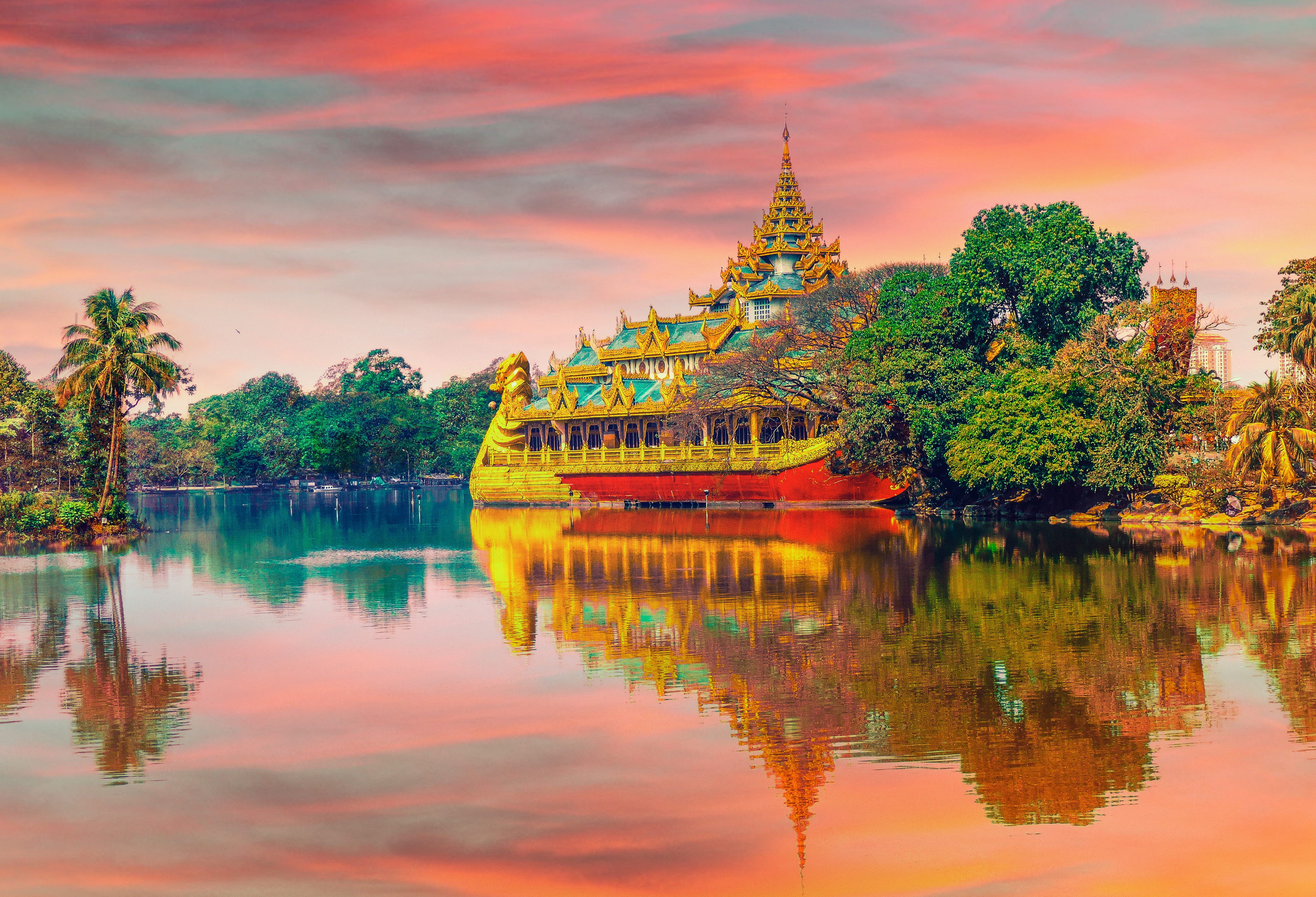place of worship, reflection, east Asian Culture, water, temple - Building, spirituality, history, outdoors, 4K, asia, famous Place, pagoda, the past, HD Wallpaper
