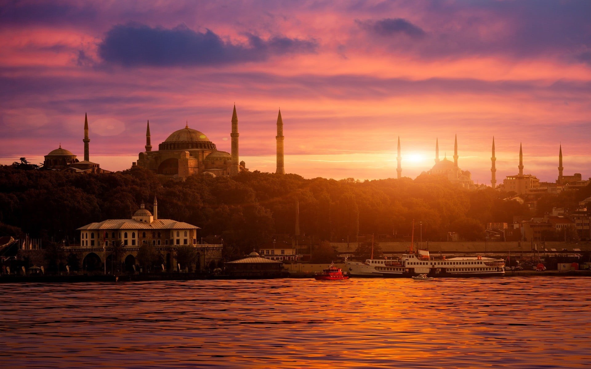 belief, cityscape, nautical vessel, water, Bosphorus, outdoors, nature, cloud - sky, no people, spirituality, architecture, Istanbul, travel destinations, HD Wallpaper