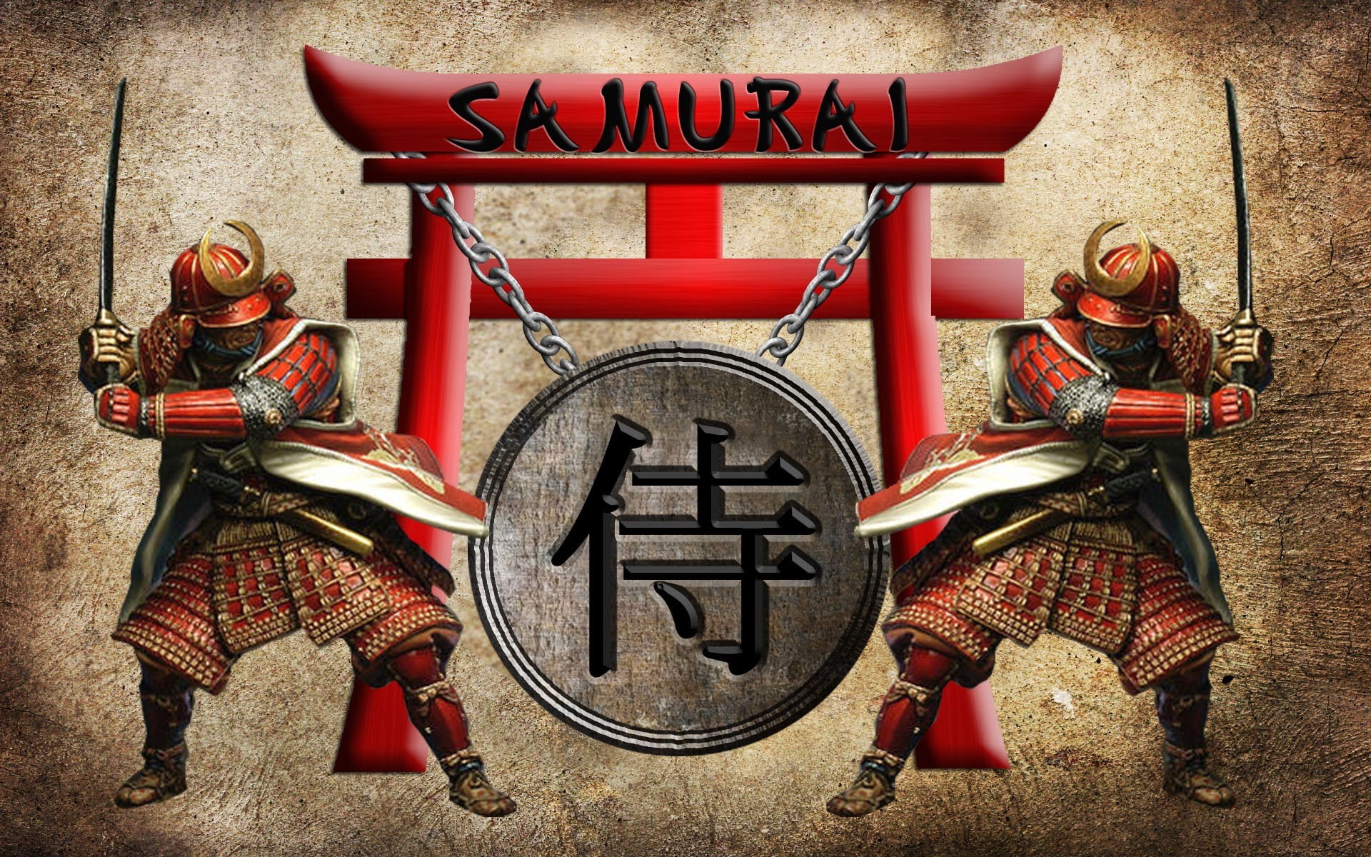 shield, samurai, torii, 1080P, HD Wallpaper