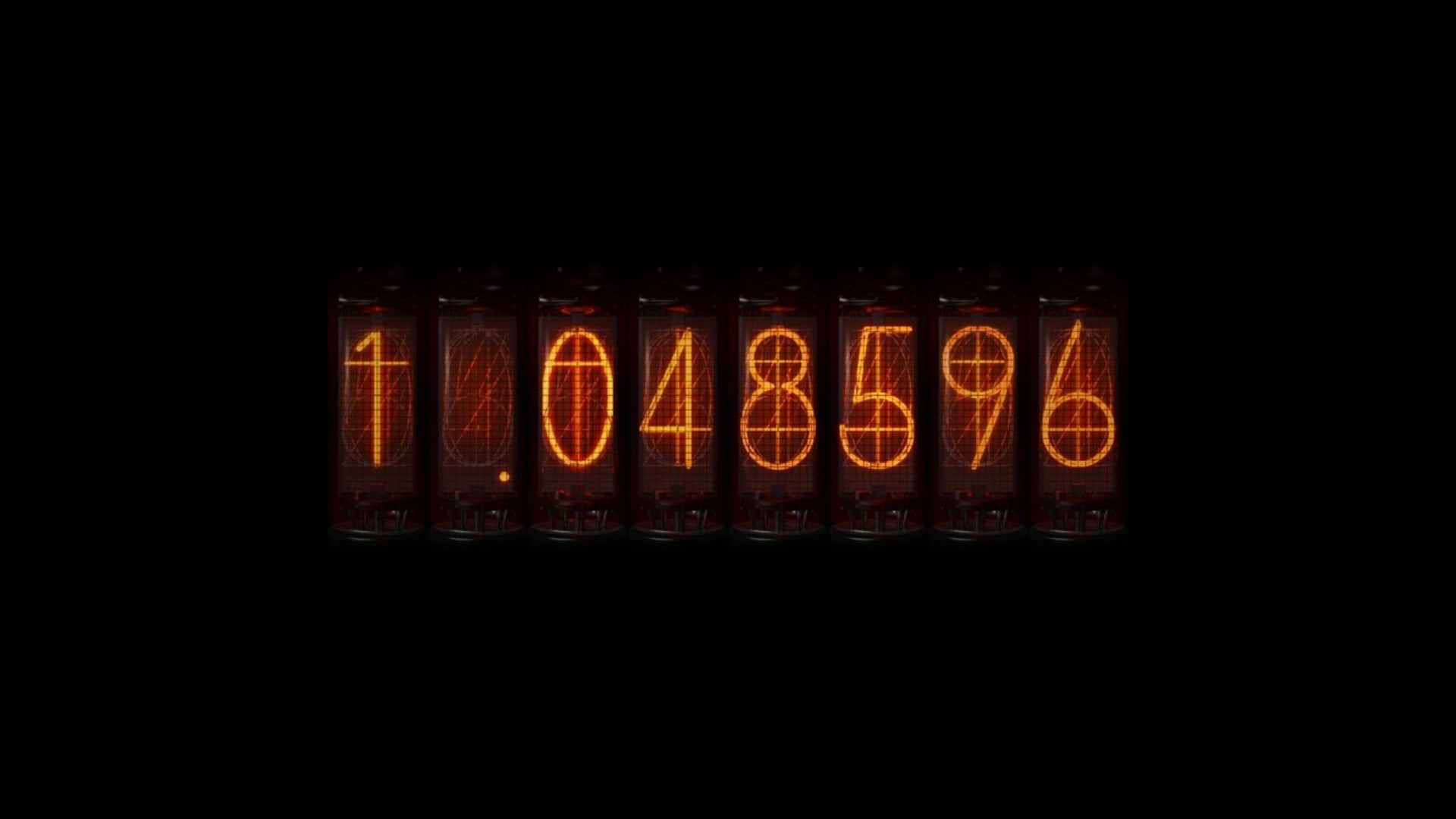 night, 1080P, copy space, background, western script, Nixie Tubes, illuminated, number, glowing, no people, cut out, numbers, Steins;Gate, sign, Divergence Meter, HD Wallpaper