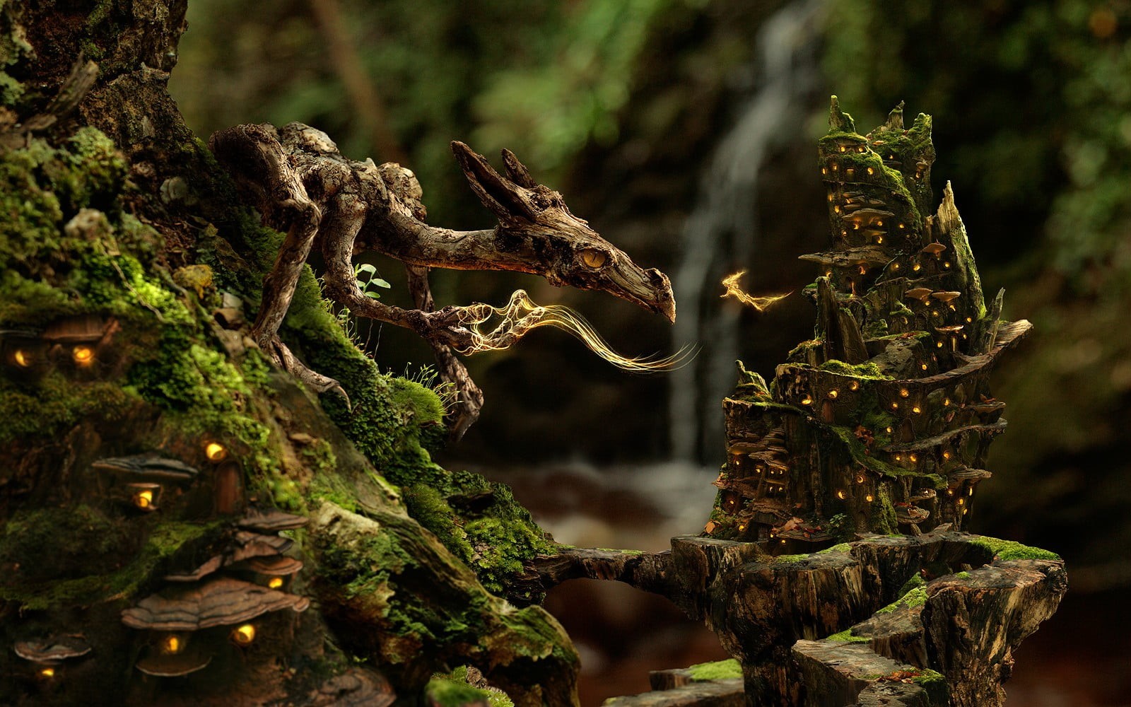 720P, moss, bark, green color, wood - material, old, growth, digital, day, outdoors, focus on foreground, creature, tree, beauty in nature, HD Wallpaper