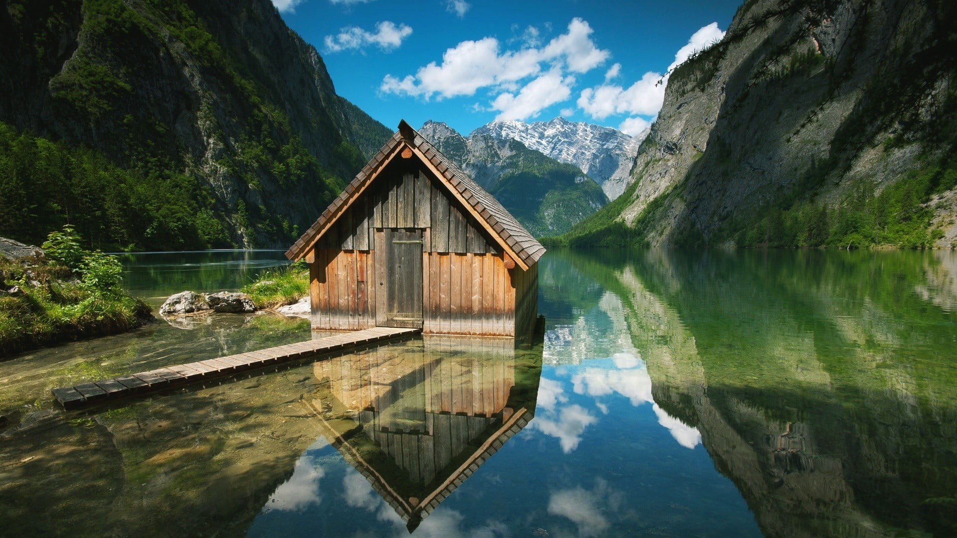 scenics - nature, mountain range, obersee, outdoors, tranquility, brown, beauty in nature, built structure, architecture, nature, body, obersee lake, mountains, HD Wallpaper