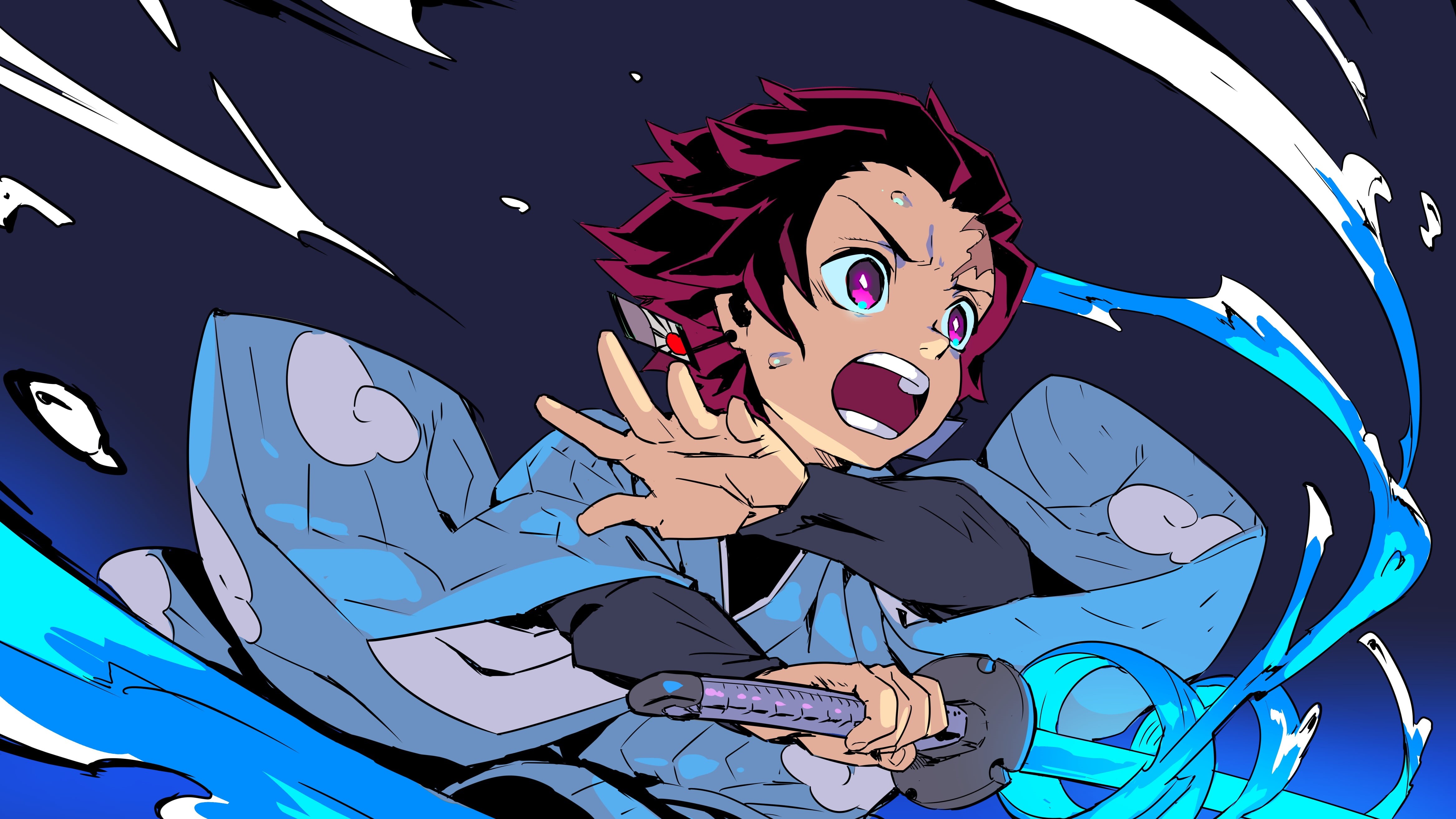 4K, Anime, Tanjirou Kamado, Demon Slayer: Kimetsu no Yaiba, HD Wallpaper