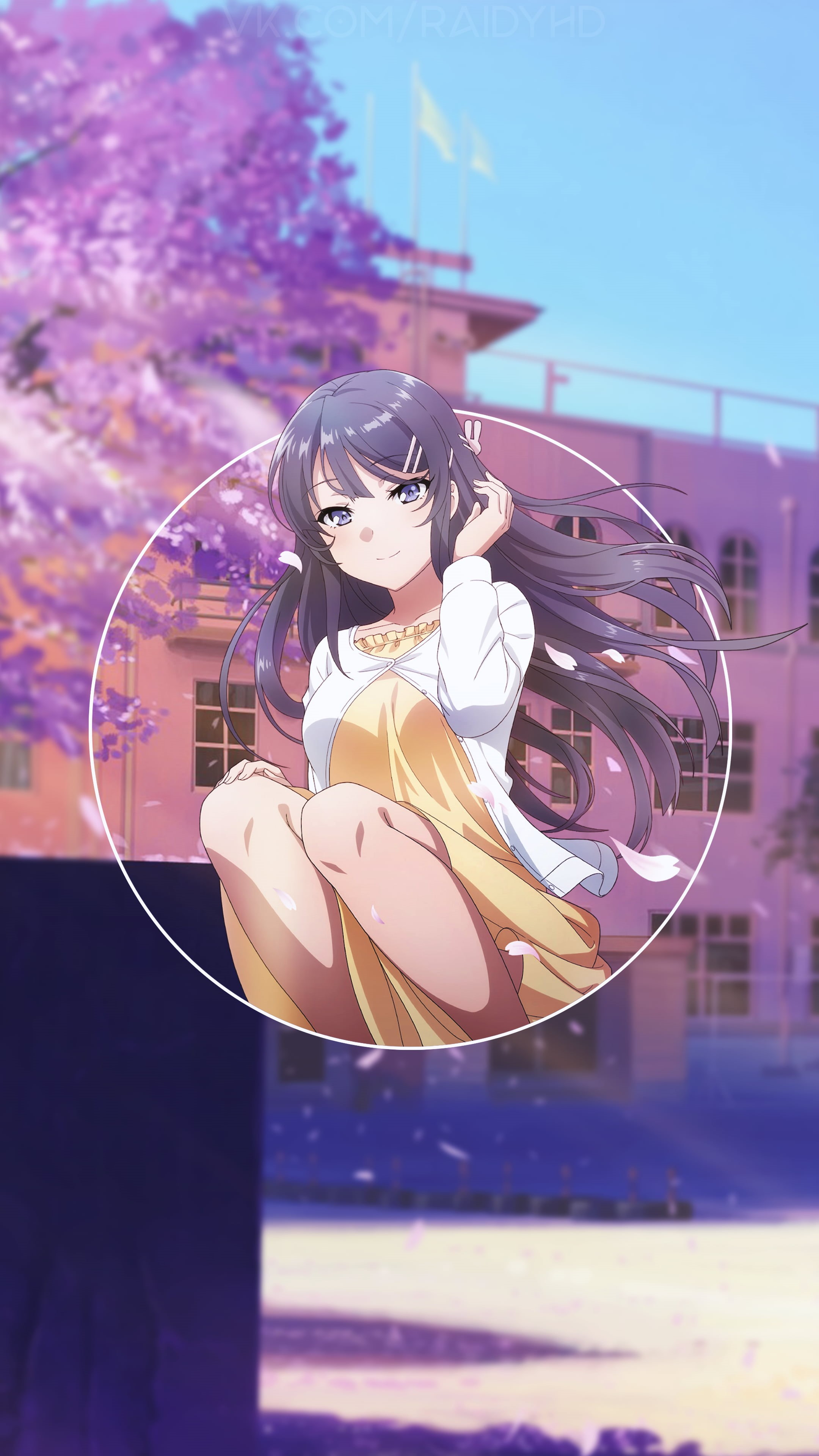 picture-in-picture, Sakurajima Mai, 4K, anime girls, Seishun Buta Yarou wa Bunny Girl Senpai no Yume o Minai, anime, Phone HD Wallpaper