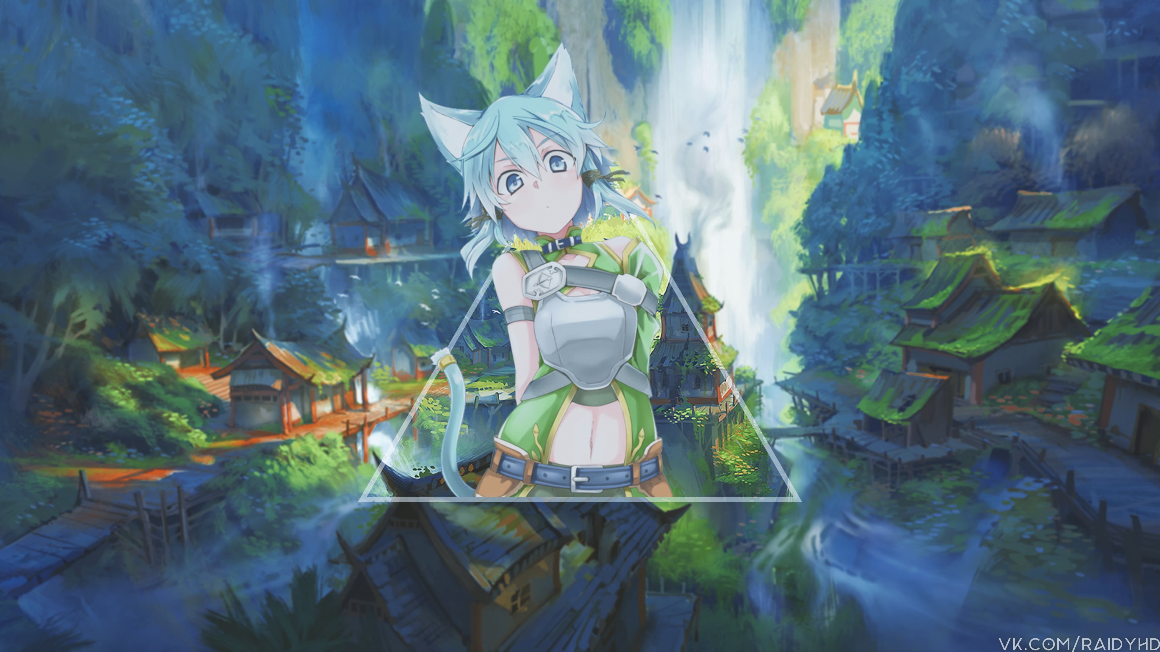 anime, building, male likeness, anime girls, nature, architecture, human representation, outdoors, 4K, art and craft, representation, Sword Art Online, HD Wallpaper