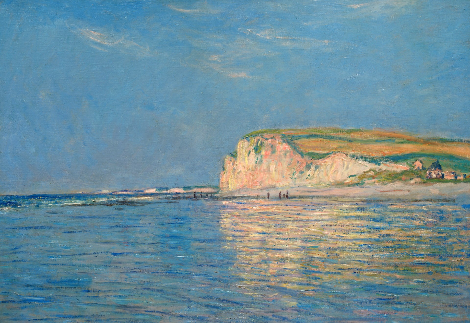 landscape, Low tide in Purvile, picture, 1080P, Claude Monet, HD Wallpaper