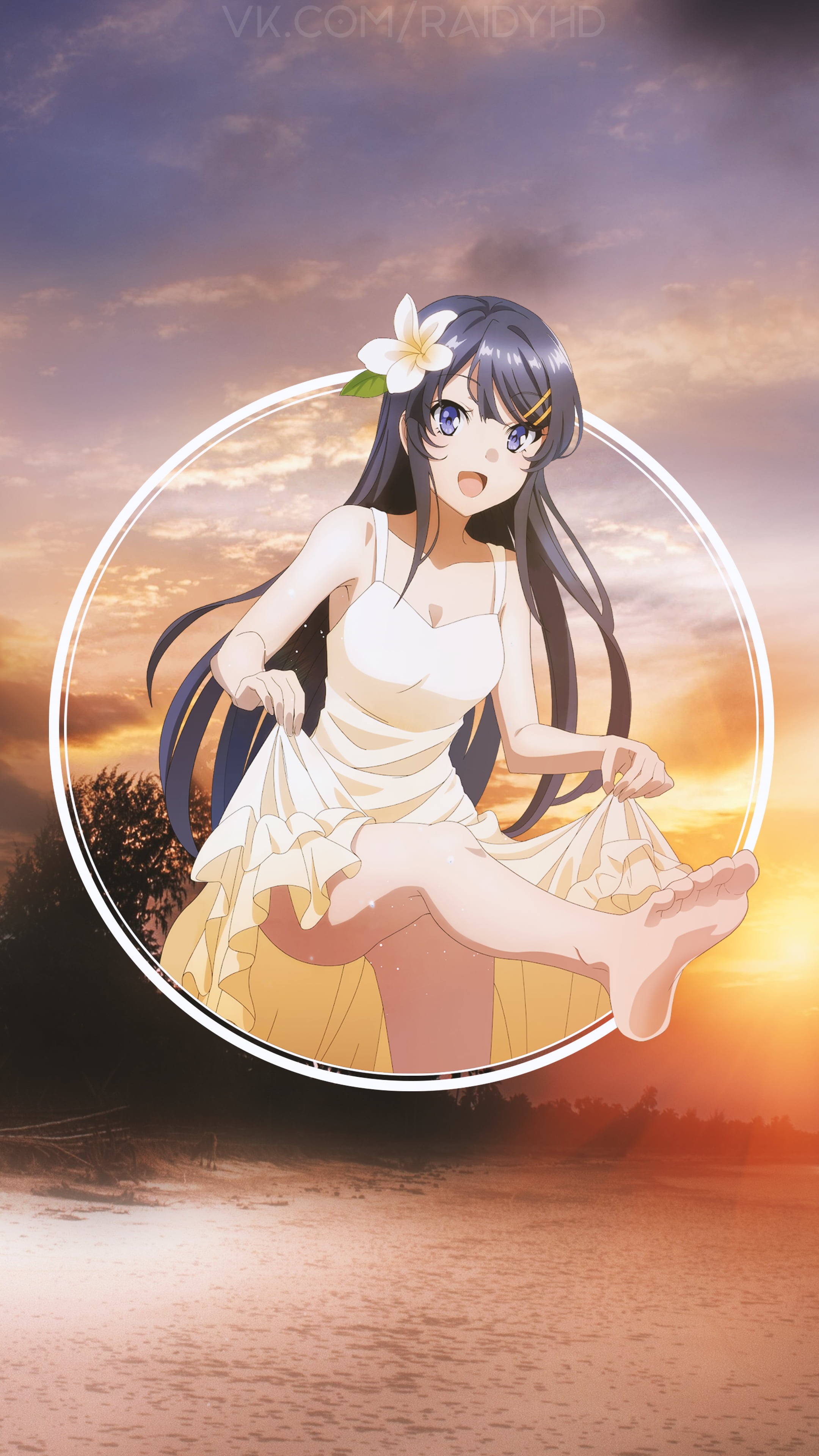 picture-in-picture, anime girls, Sakurajima Mai, 4K, Seishun Buta Yarou wa Bunny Girl Senpai no Yume o Minai, anime, Phone HD Wallpaper