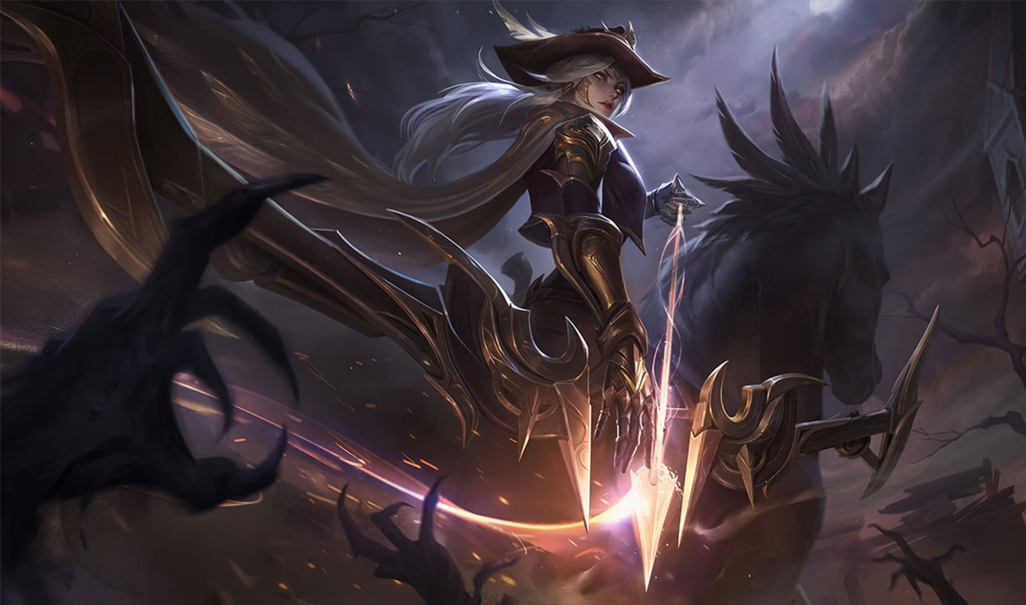 Ashe, Riot Games, Ashe (League of Legends), fire, ADC, League of Legends, 720P, High Noon, HD Wallpaper