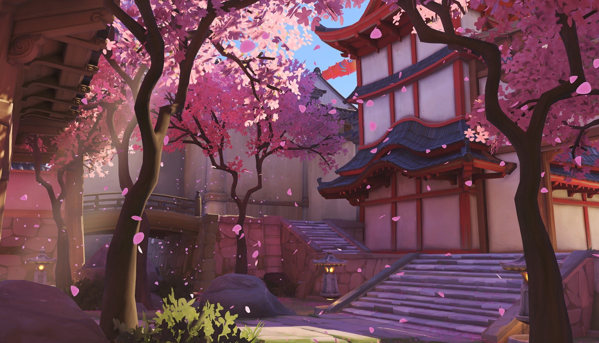 cherry blossom, 1080P, Overwatch, Blizzard Entertainment, Hanamura (Overwatch), video games, HD Wallpaper