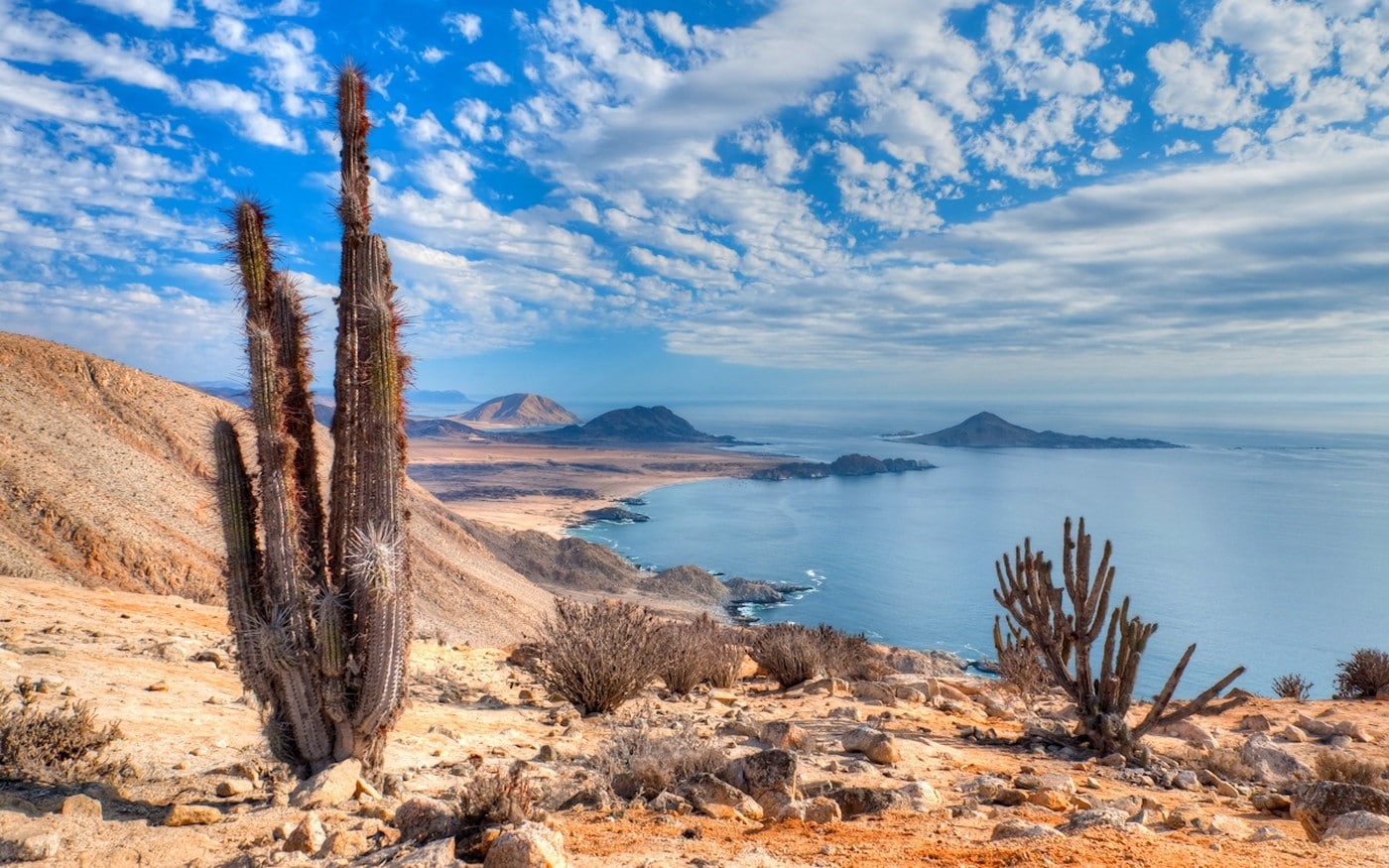 clouds, sunlight, scenics - nature, sea, landscape, non-urban scene, outdoors, cloud - sky, climate, plant, nature, Atacama Desert, arid climate, desert, HD Wallpaper