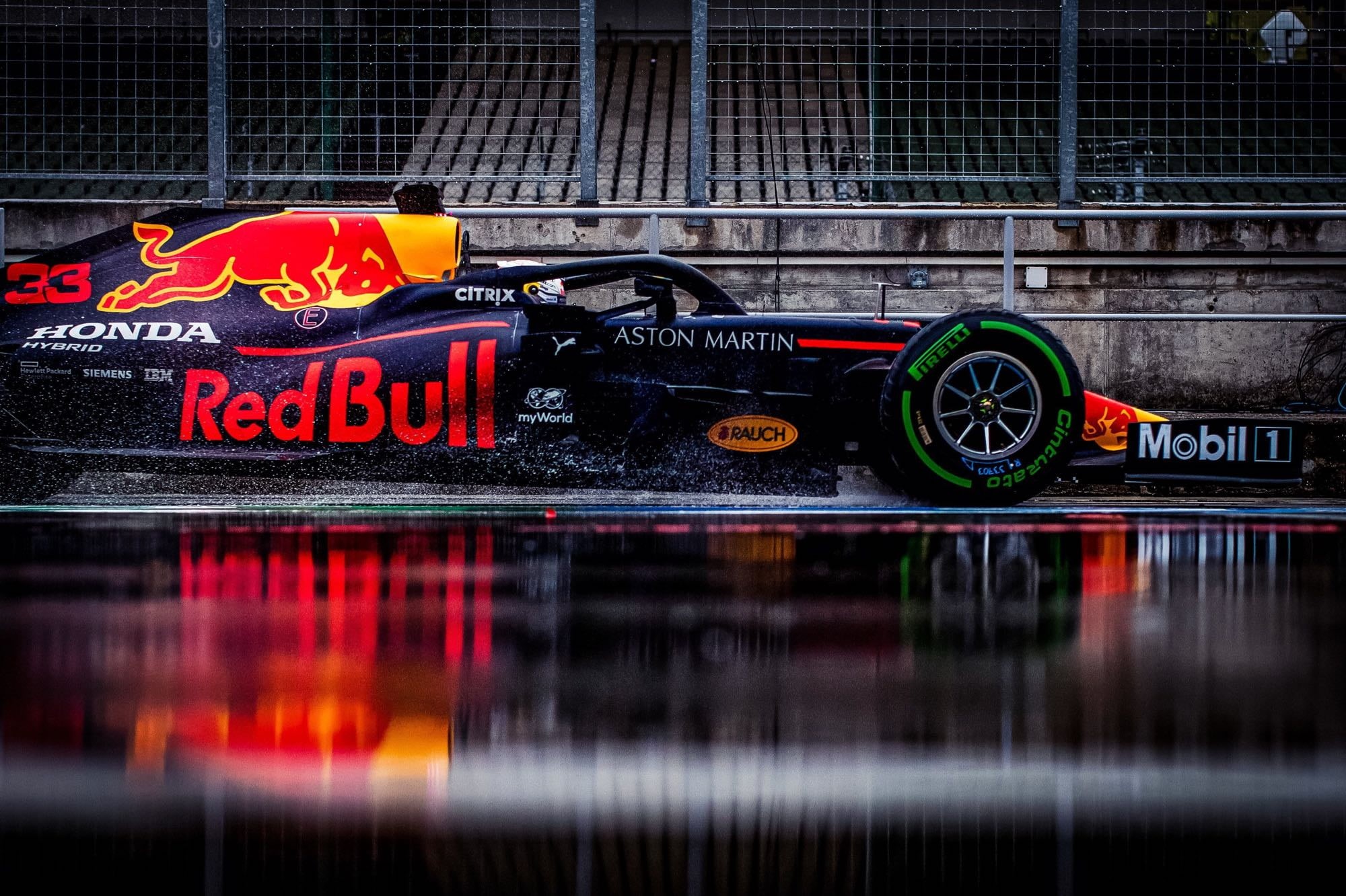 Red Bull, Honda, 1080P, Red Bull Racing, Max Verstappen, Aston Martin, MOBIL 1, HD Wallpaper