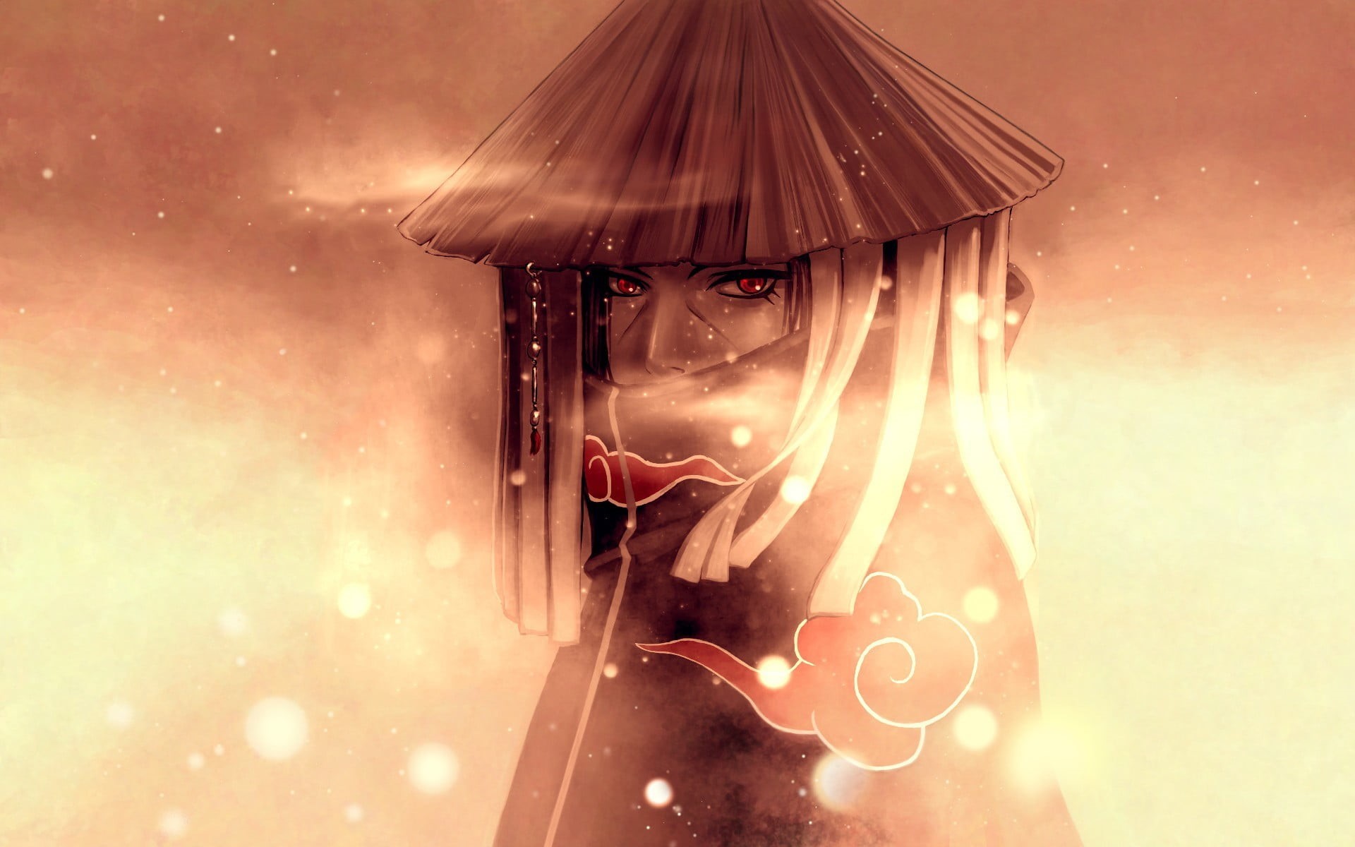 adult, Naruto Shippuuden, portrait, headshot, mystery, young adult, character, illuminated, anime, Akatsuki, indoors, holding, digital, hat, technology, HD Wallpaper