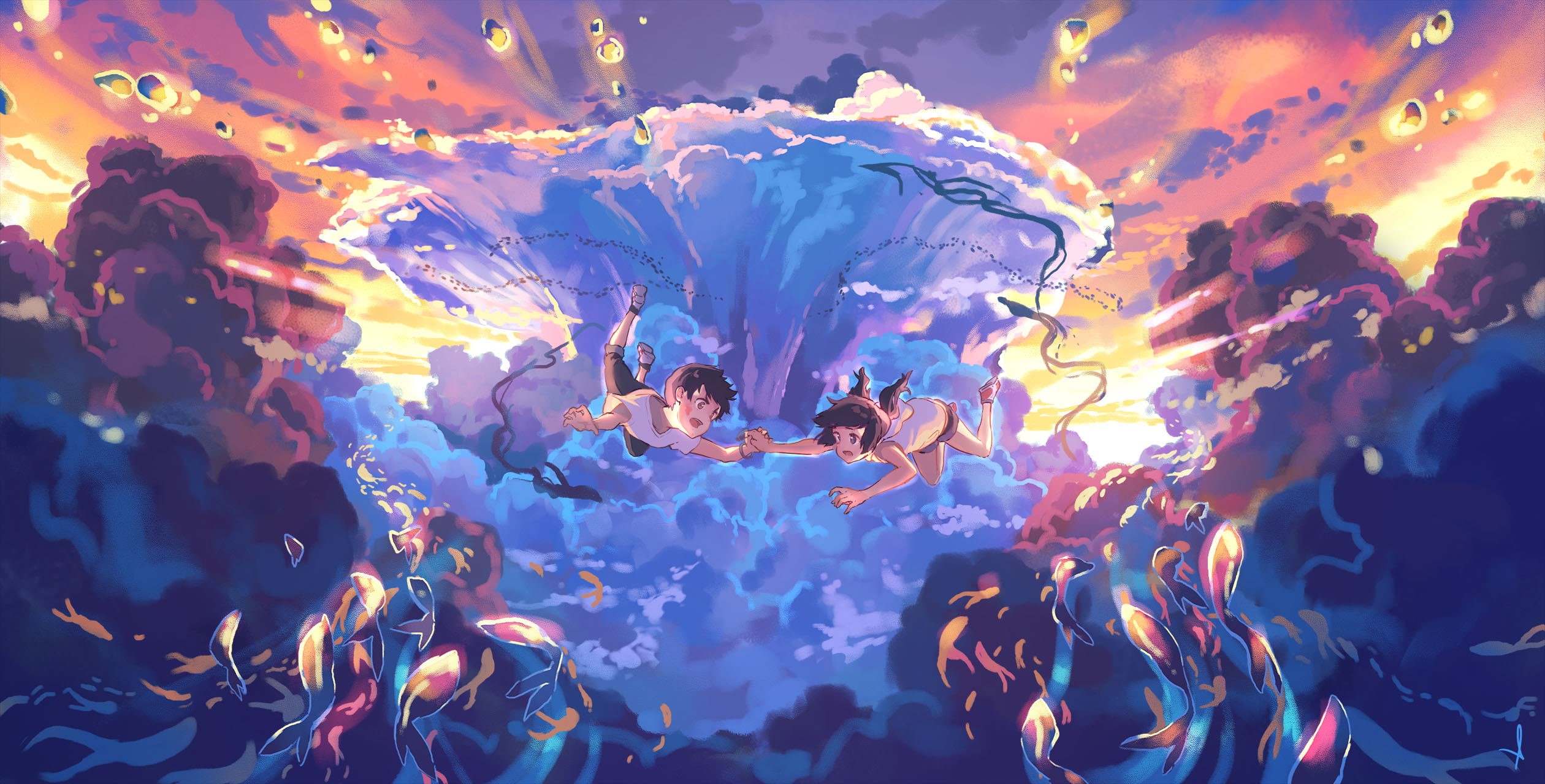 Weathering With You, Hodaka Morishima, Hina Amano, Anime, 1080P, HD Wallpaper