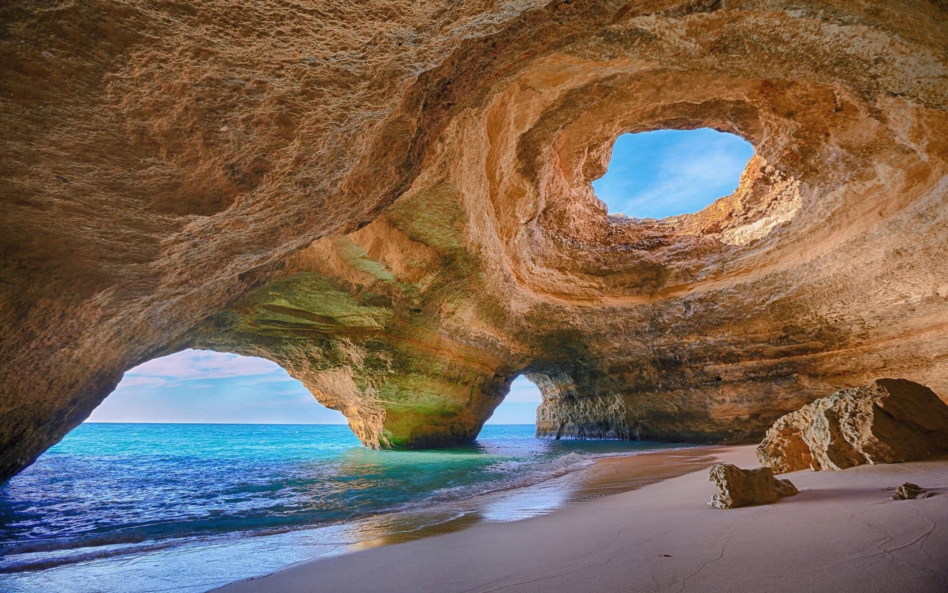 geology, rock formation, sandstone, beauty in nature, landscape, beach, rock, natural arch, sea, erosion, scenics - nature, land, solid, body, sky, eroded, HD Wallpaper