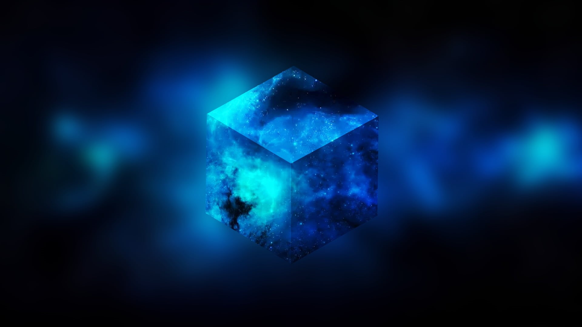 luxury, no people, space, single object, geology, cube, dark, blue, precious gem, crystal, gemstone, close-up, mineral, glowing, 3D, black, abstract, studio shot, HD Wallpaper