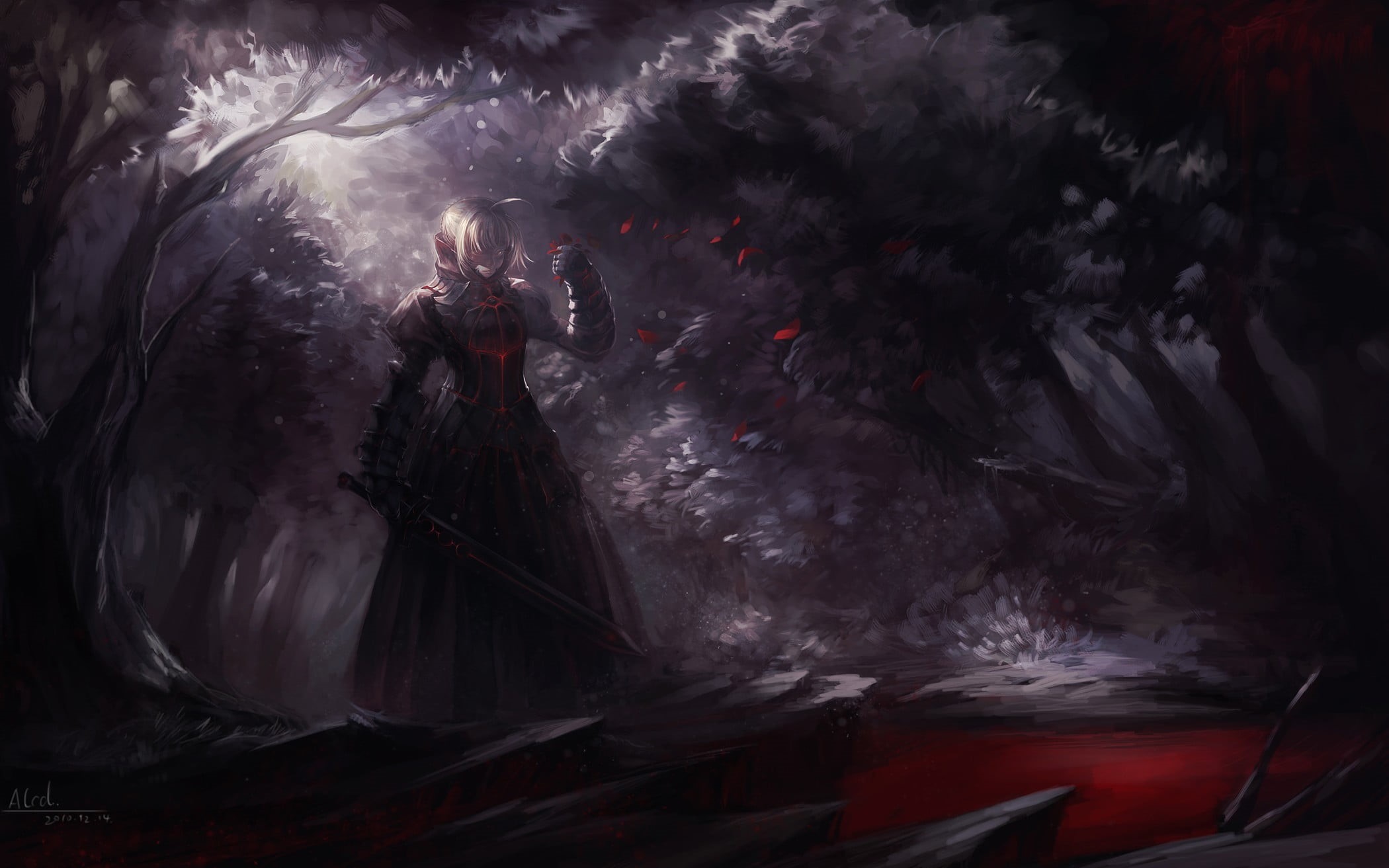 celebration, beauty in nature, outdoors, illustration, Fate/Stay Night, blurred motion, sullen, mojivjuji, fantasy art, motion, black Color, sky, fate, HD Wallpaper