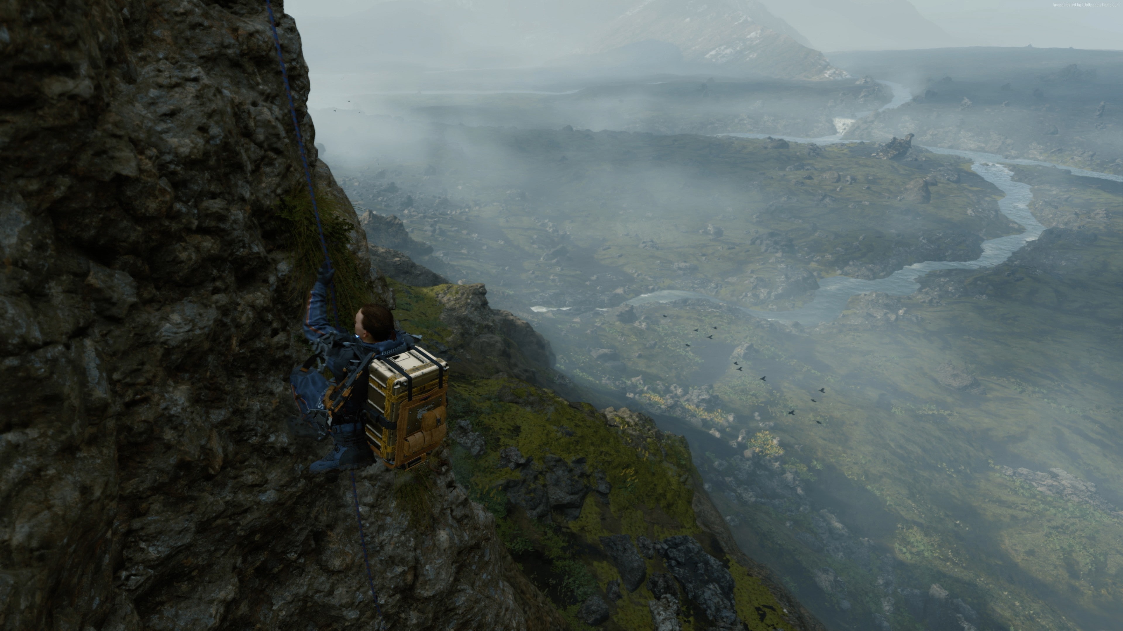 activity, one person, rock, non-urban scene, lifestyles, geology, day, high angle view, real people, water, E3 2018, men, Death Stranding, rock - object, HD Wallpaper